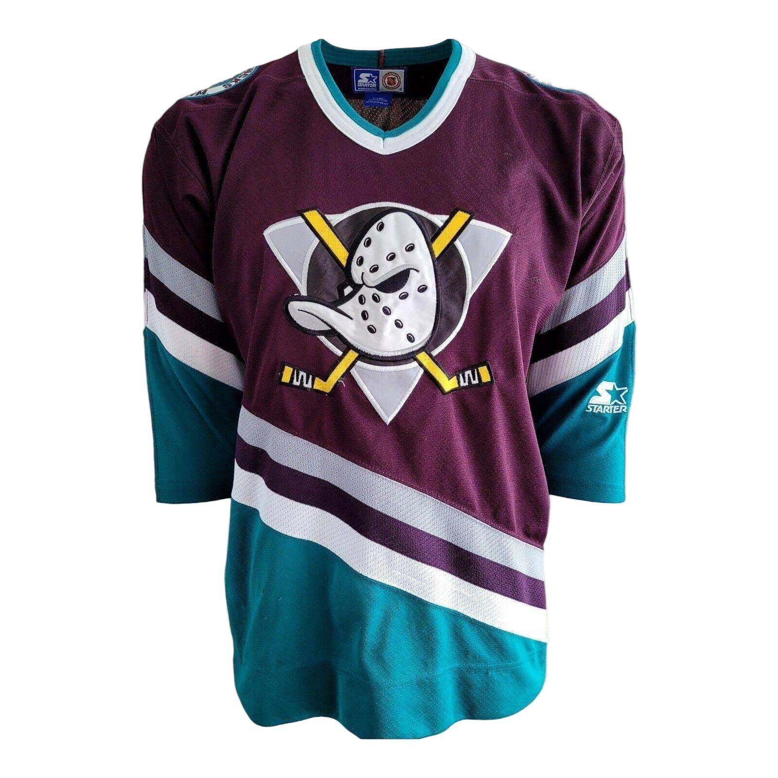 NFL Starter Mighty Ducks Hockey Jersey in Maroon for Youth L/XL - Comfortable, Stylish, Durable Design - USASTARFASHION