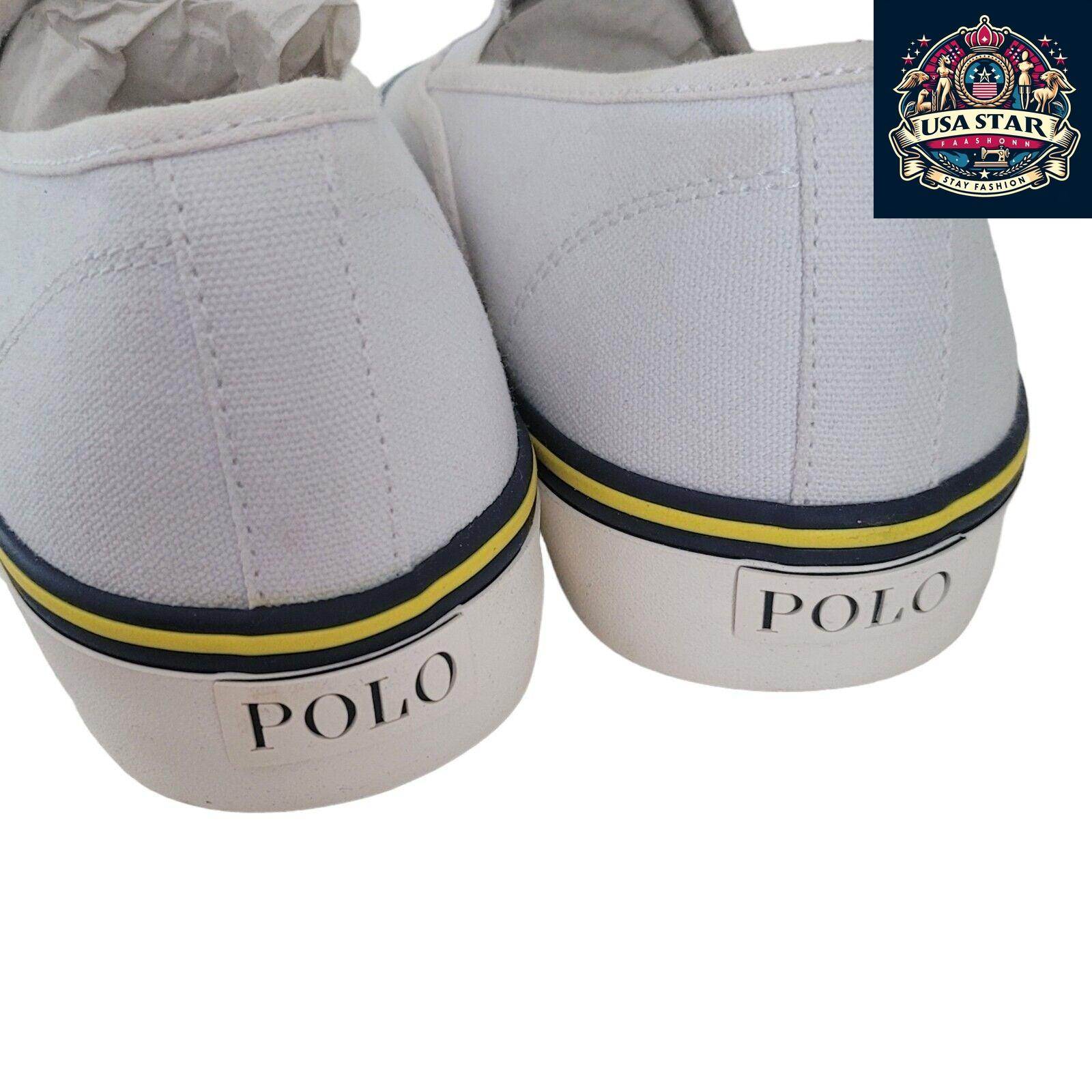 Ralph Lauren Men's Pumps Size 10 UK - Stylish White Sneakers with Comfortable Fit and Versatile Design - USASTARFASHION