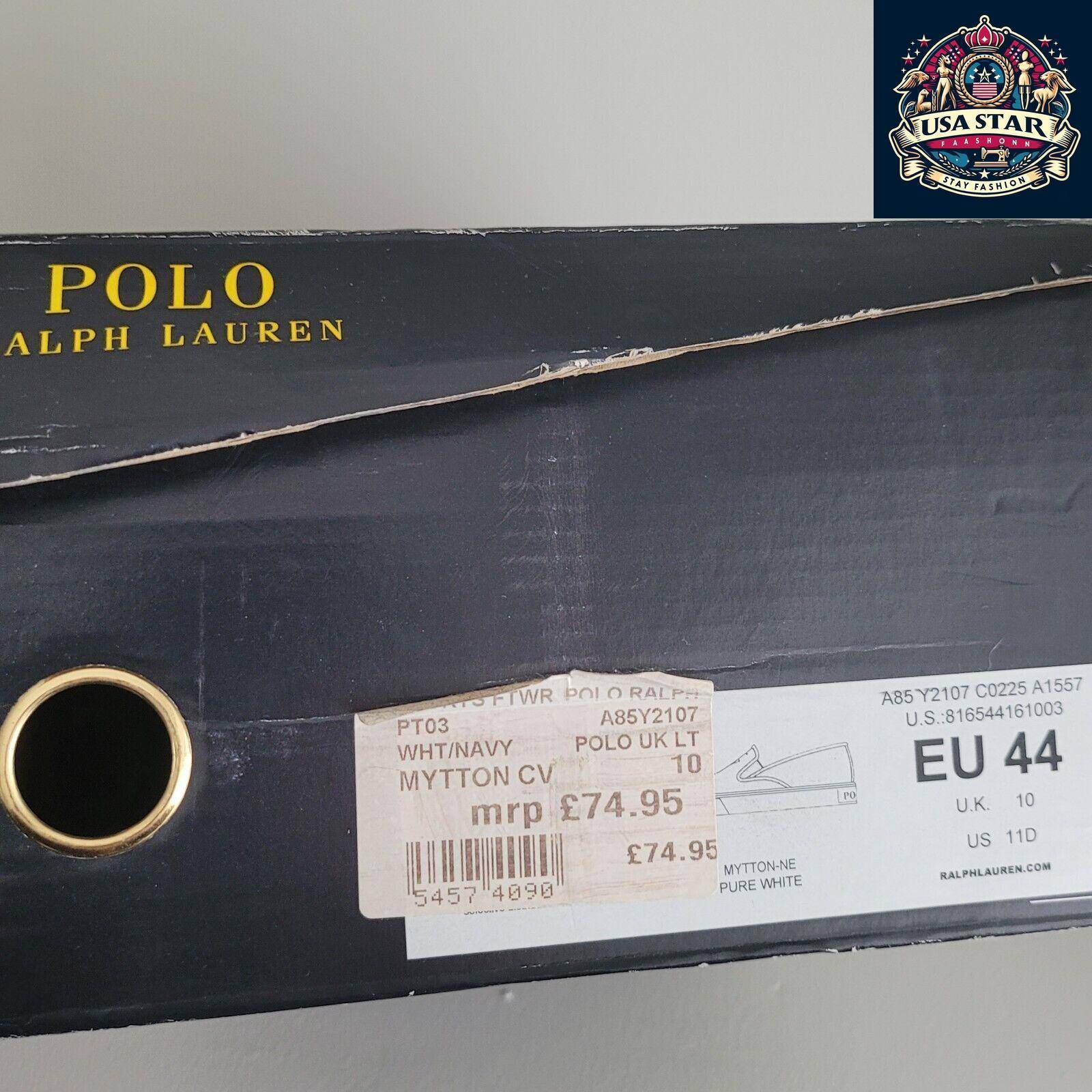 Ralph Lauren Men's Pumps Size 10 UK - Stylish White Sneakers with Comfortable Fit and Versatile Design - USASTARFASHION