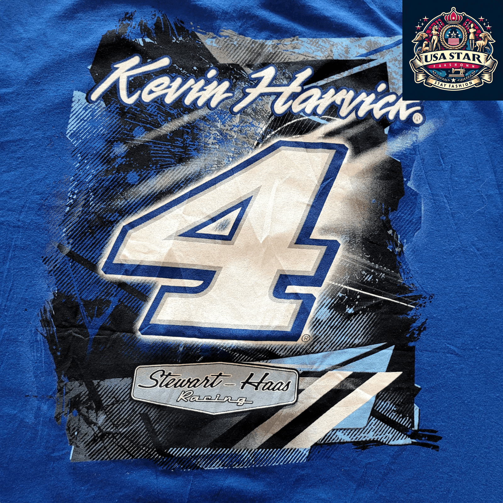 Kevin Harvick T-Shirt XL - Comfortable 100% Cotton, Vibrant Busch Light Graphics, Stewart - Haas Racing - USASTARFASHION