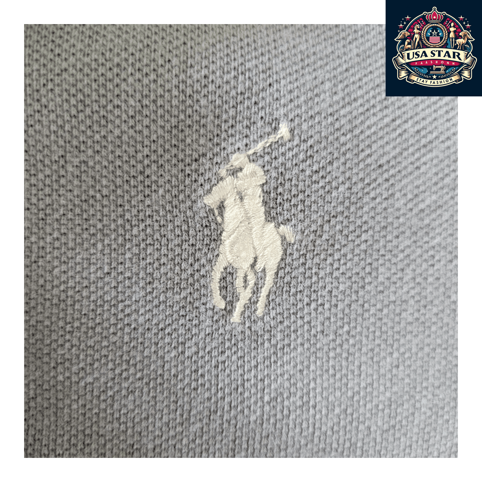 Ralph Lauren Polo Shirt, Size M, 100% Cotton, Classic Fit, Gray - Timeless Style & Comfort - USASTARFASHION