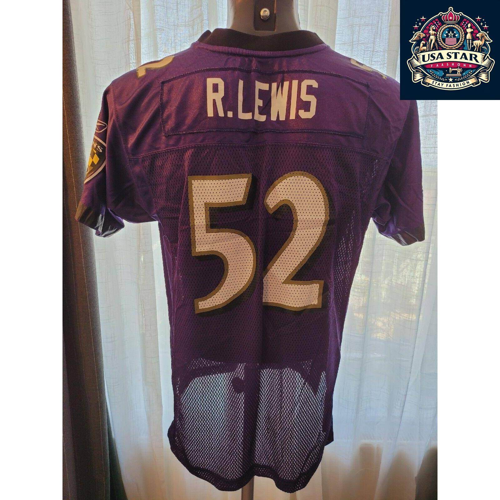 Baltimore Ravens Youth Jersey XL #52 Ray Lewis Reebok On Field Grade A Vintage Condition - USASTARFASHION
