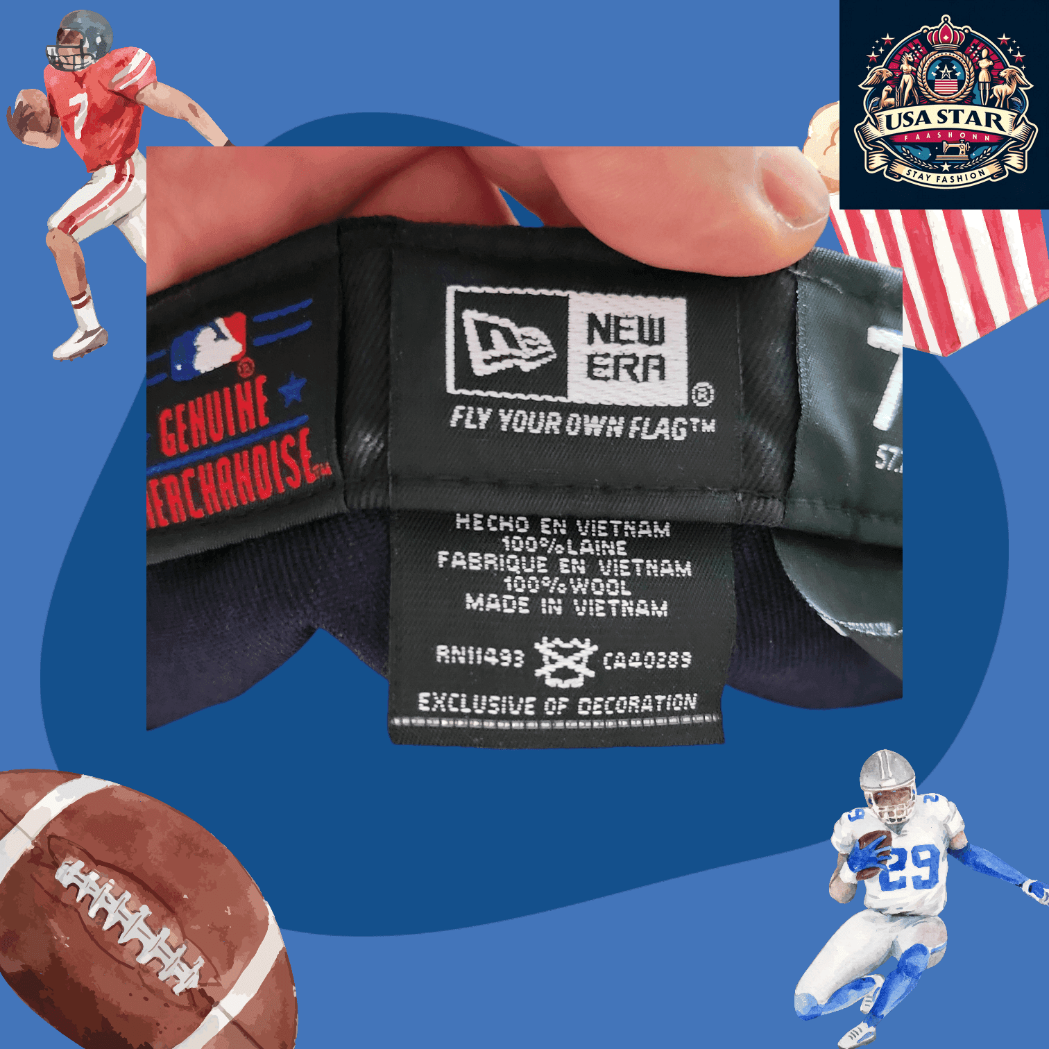 New Era 59FIFTY Fitted Cap Atlanta Braves Cap - Navy Blue 100% Wool, Size 7 1/4, Iconic MLB Style - USASTARFASHION