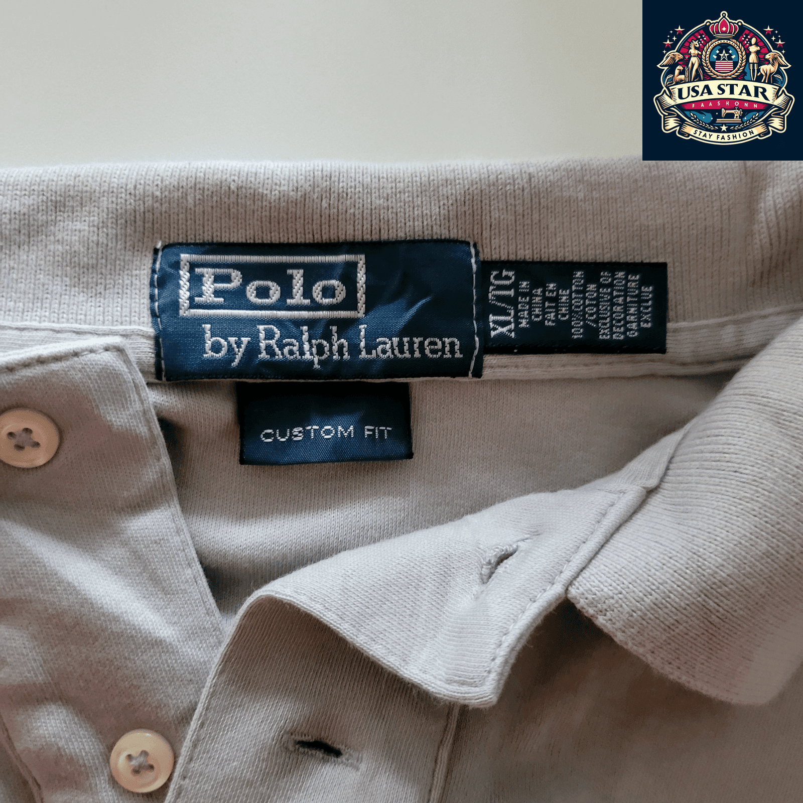 Polo Ralph Lauren Men's Polo Shirt - XLTG Custom Fit Light Gray, 100% Cotton, Breathable Style - USASTARFASHION