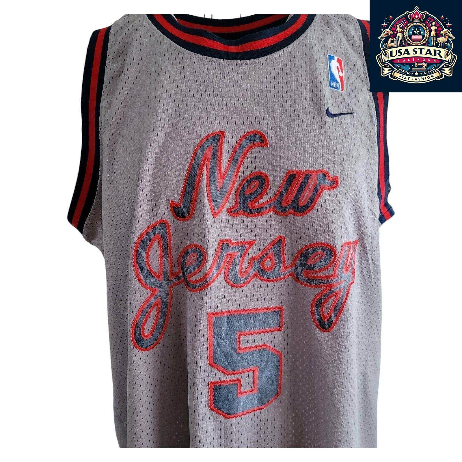 Official Nike Vintage Basketball Jersey 5 Jason Kidd New Jersey Nets Swingman XL - Retro Style - USASTARFASHION