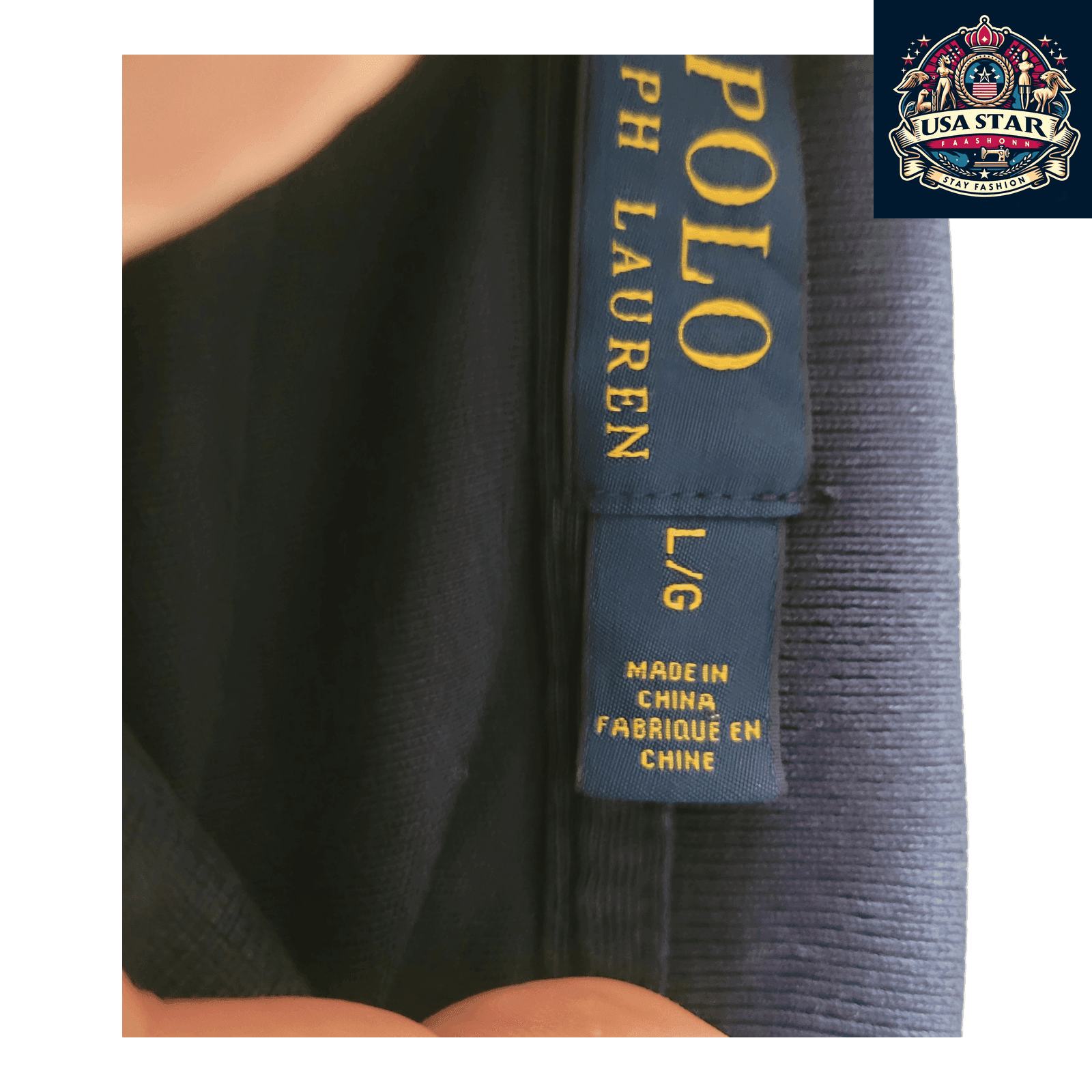 Polo Ralph Lauren Polo Shirt Navy Blue Custom Fit for Men, Size L, 100% Cotton Comfort - USASTARFASHION