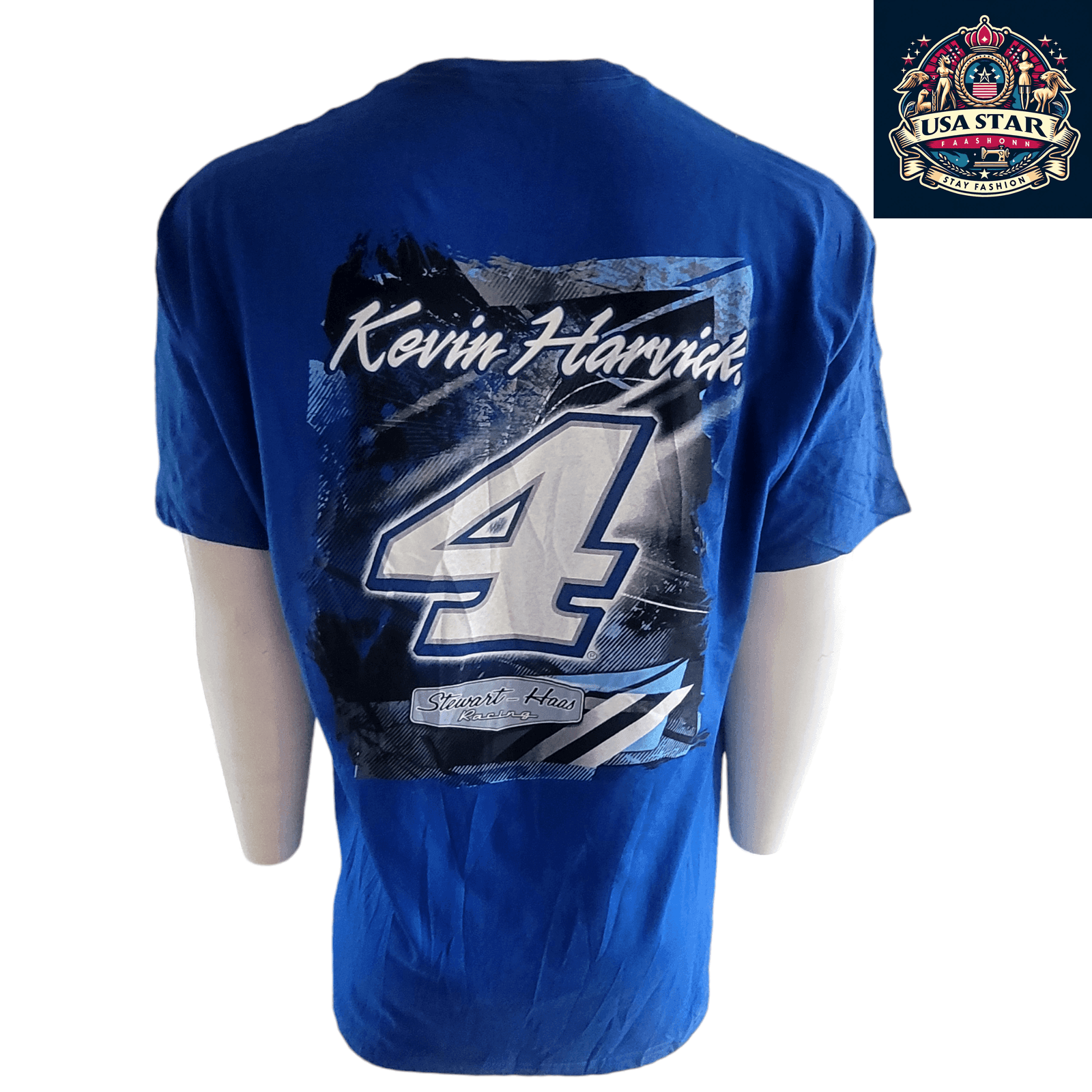 Kevin Harvick T-Shirt XL - Comfortable 100% Cotton, Vibrant Busch Light Graphics, Stewart - Haas Racing - USASTARFASHION