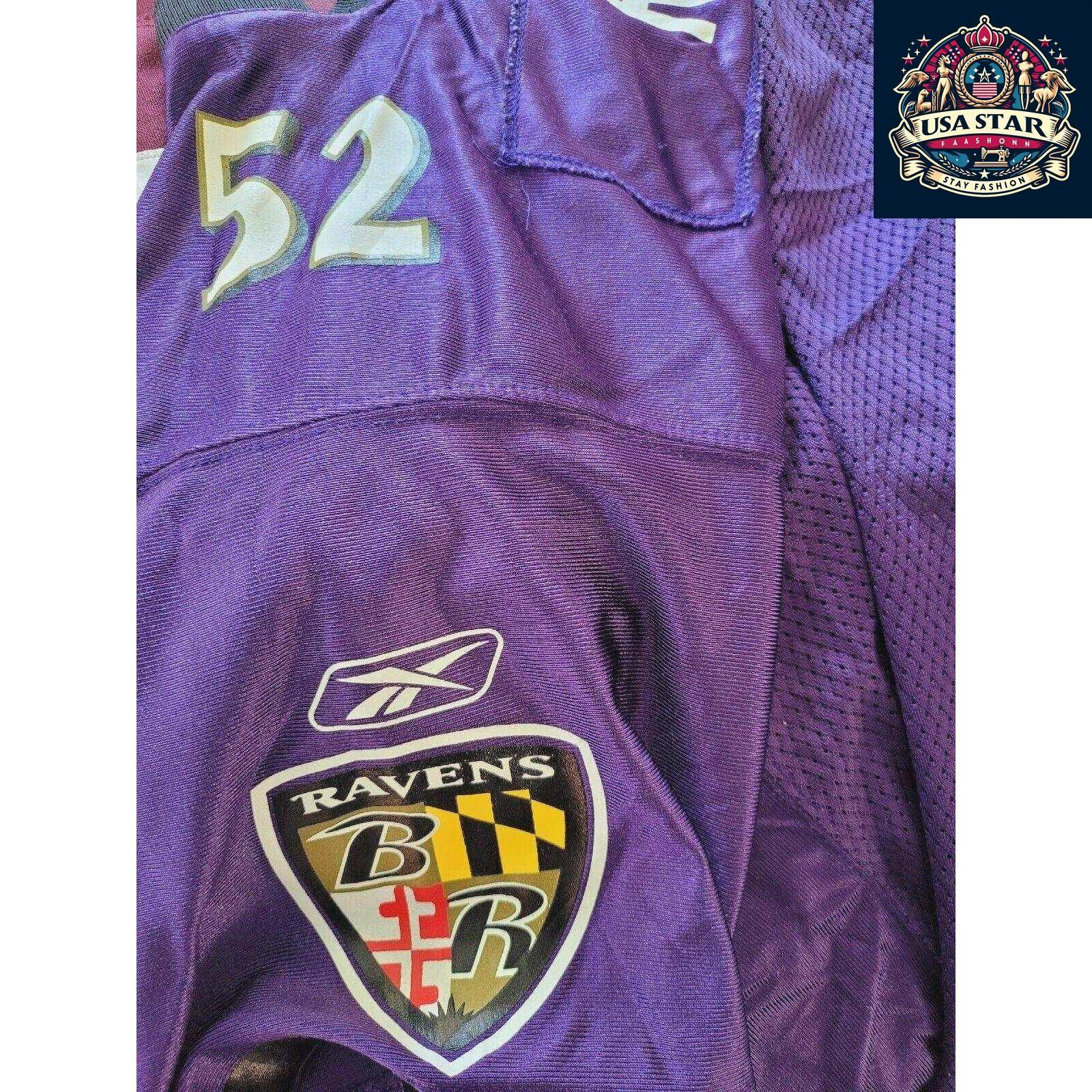 Baltimore Ravens Youth Jersey XL #52 Ray Lewis Reebok On Field Grade A Vintage Condition - USASTARFASHION
