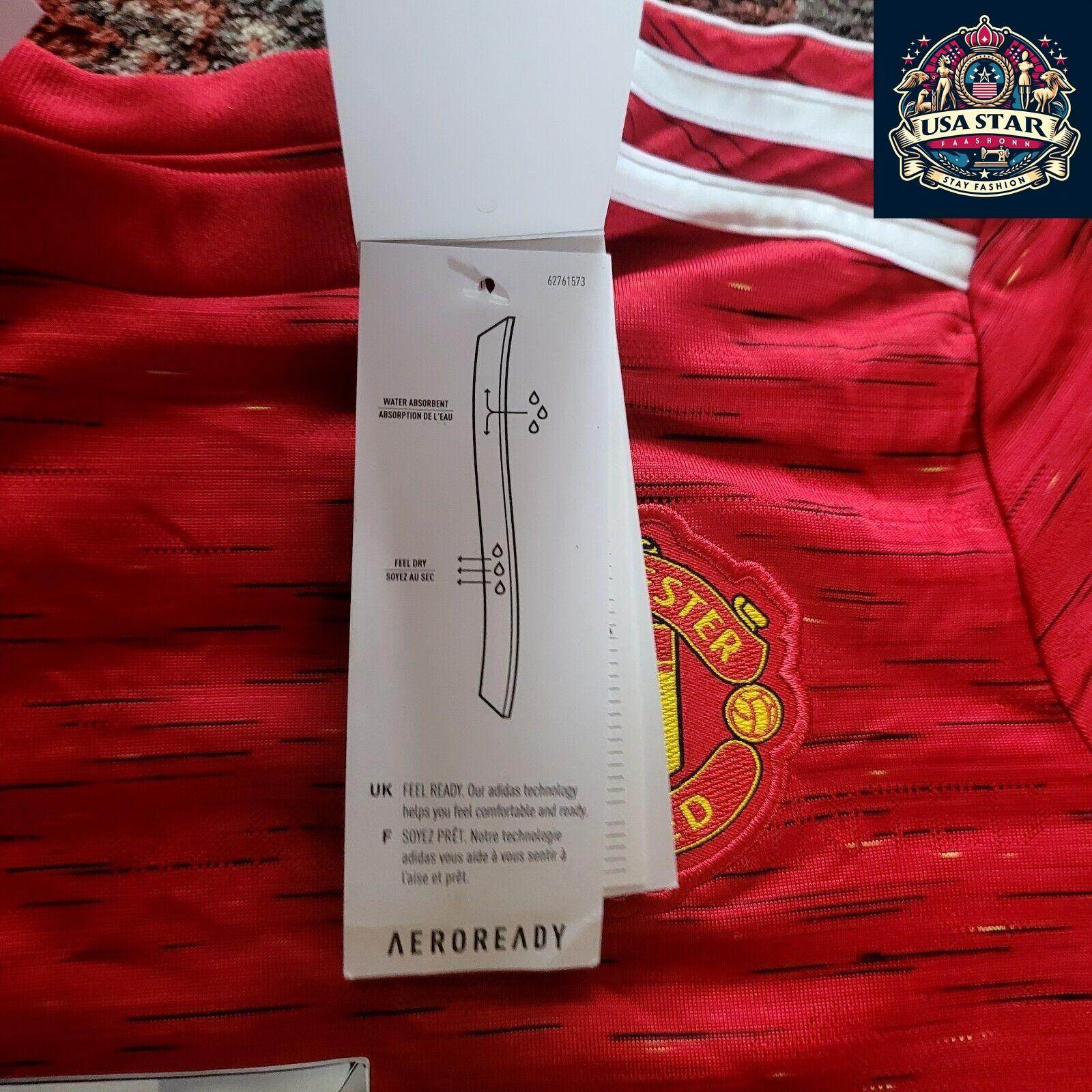 Manchester United Kid's Adidas Home Shirt 7-8Y, Lightweight Aeroready Fabric, Official Badge, Red - USASTARFASHION