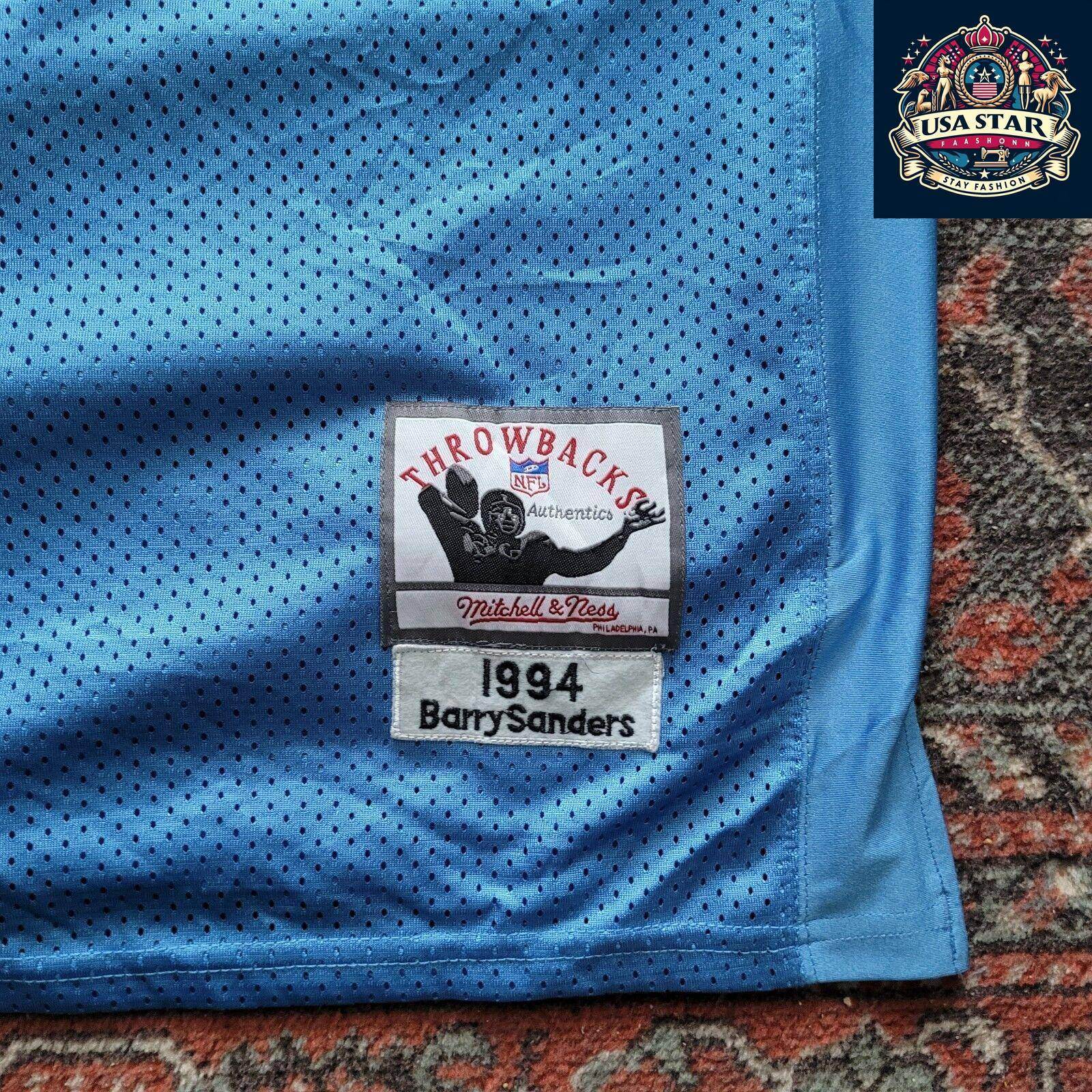 Mitchell & Ness NFL Detroit Lions Barry Sanders Jersey #20 Throwback 1994 Sz 52 XL - USASTARFASHION