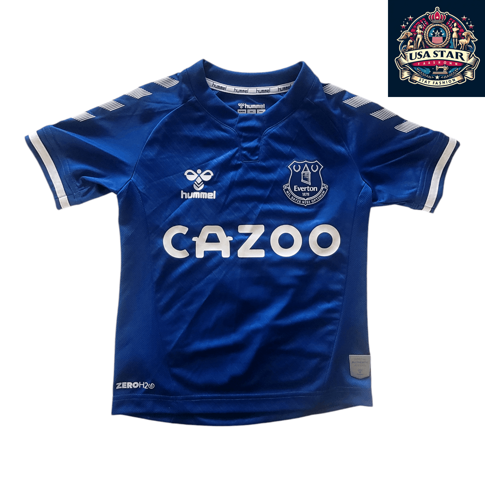 Everton Home Jersey Kids 2021 - 2022, Youth Size 6Y/116cm, Isaac 4, Cazoo Sponsored, Hummel Design - USASTARFASHION