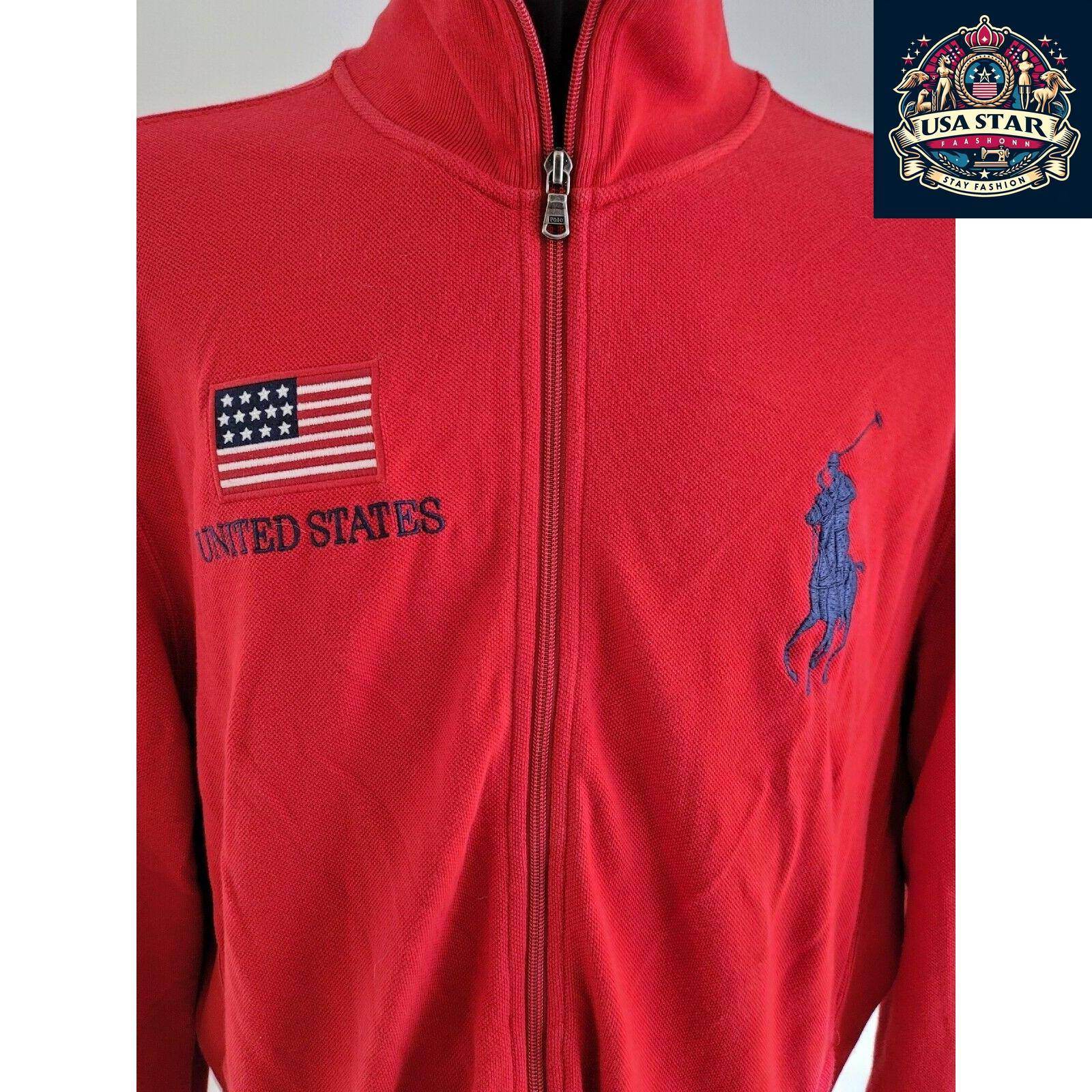 Polo Ralph Lauren Track Top XL - Vintage Style, Comfortable Fit, United States Sports Motif - USASTARFASHION