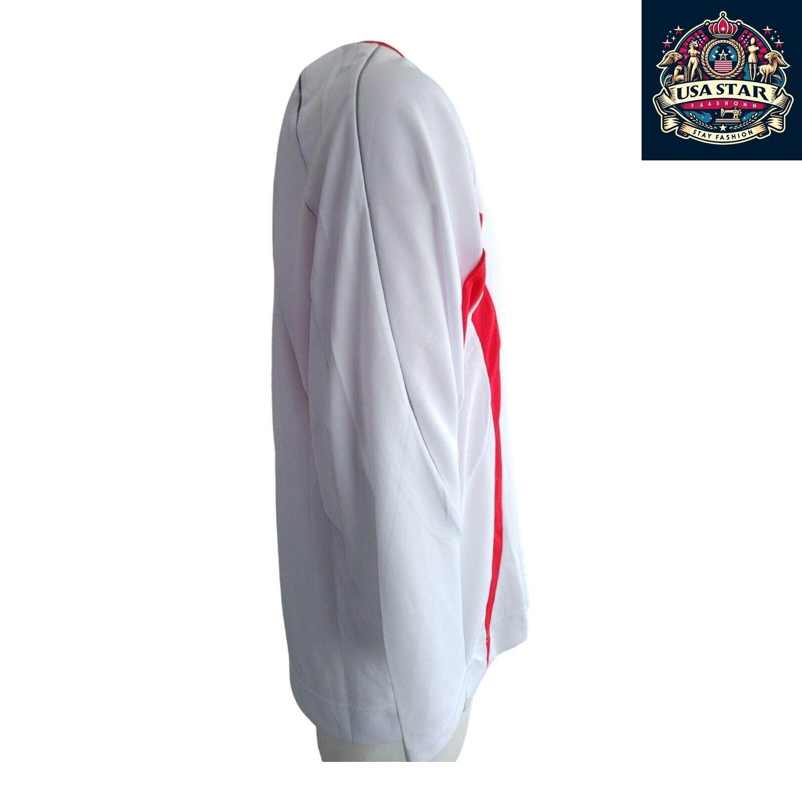 Reebok Hockey Jersey White Large - Vintage Condition, Odor-Free, Comfortable Fit - USASTARFASHION