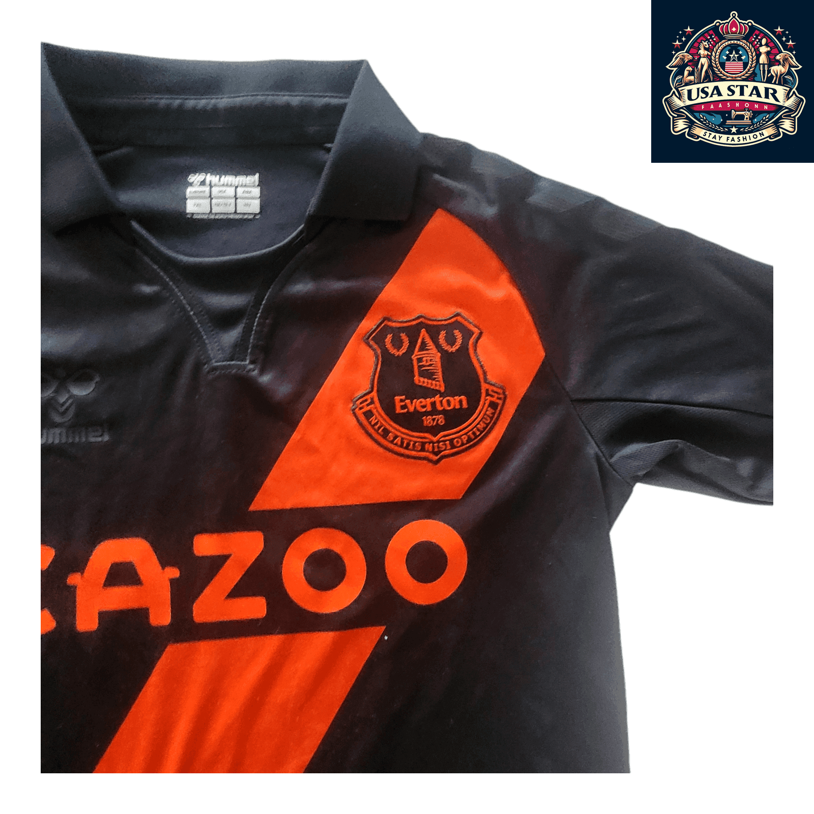 Everton FC Youth Jersey 2021 - 2022 Third Black/Orange Hummel 12Y/152cm Stylish Design - USASTARFASHION