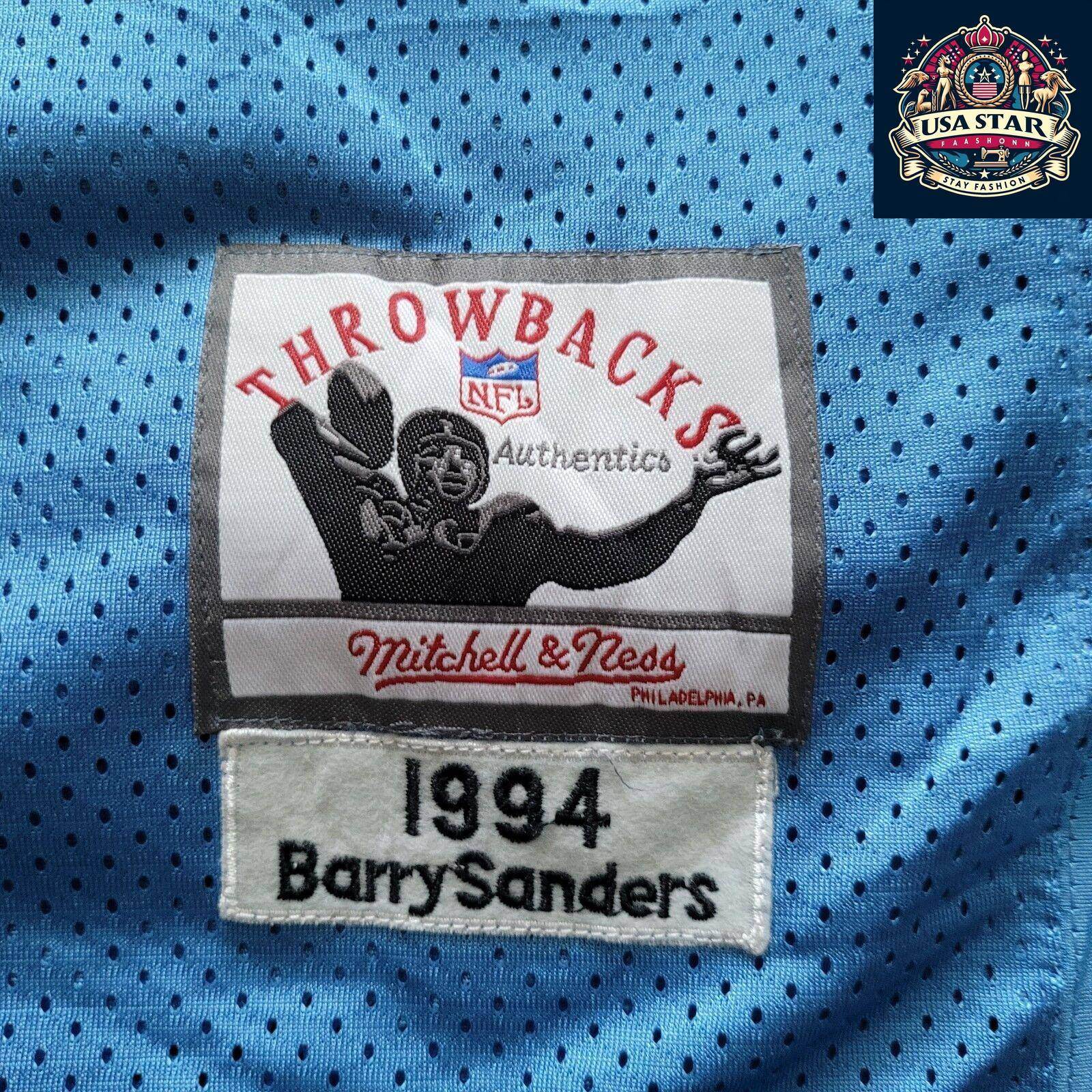 Mitchell & Ness NFL Detroit Lions Barry Sanders Jersey #20 Throwback 1994 Sz 52 XL - USASTARFASHION