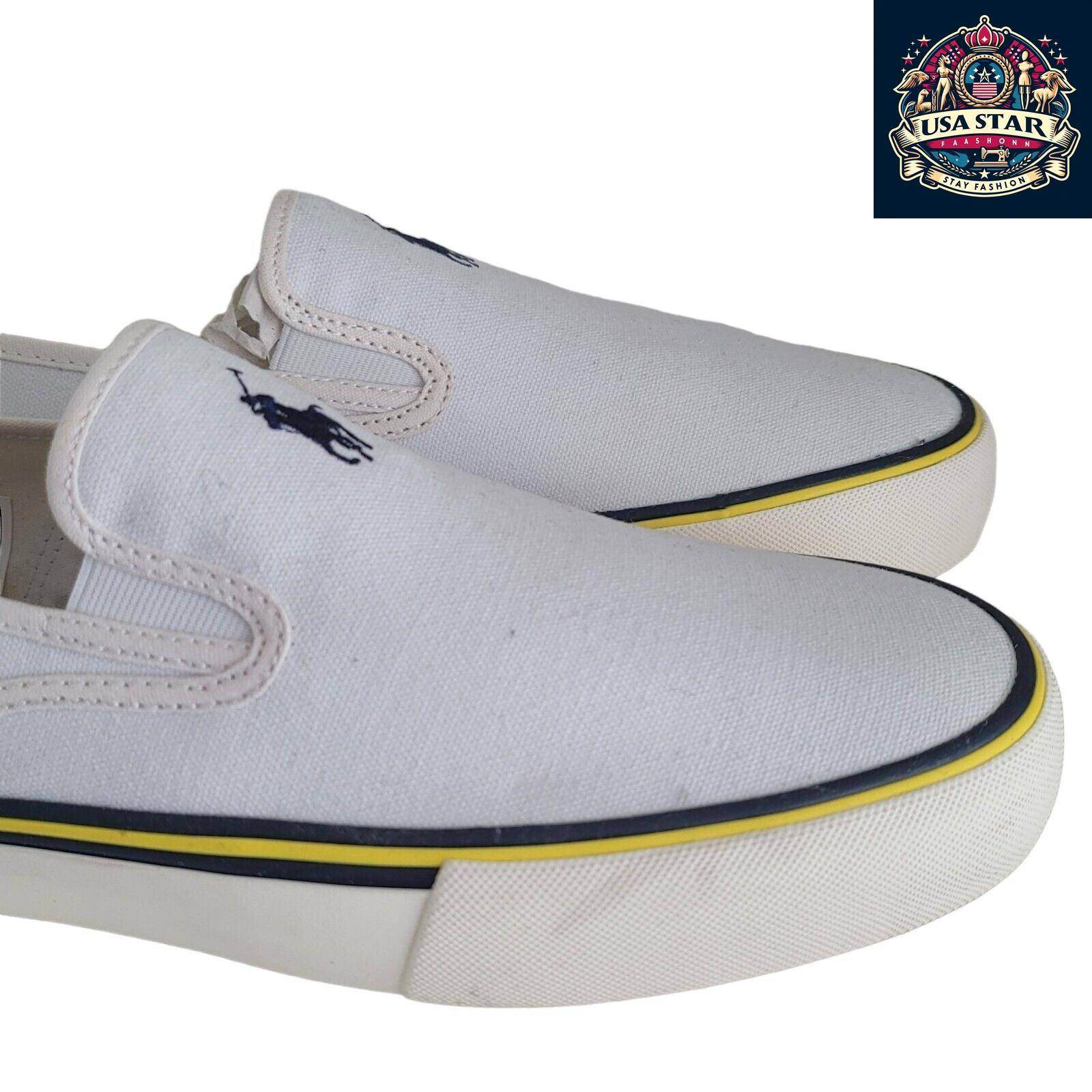 Ralph Lauren Men's Pumps Size 10 UK - Stylish White Sneakers with Comfortable Fit and Versatile Design - USASTARFASHION