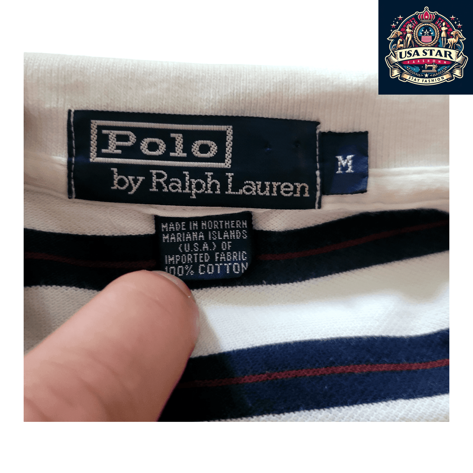 Polo Ralph Lauren Striped Polo Shirt for Men, Size M, 100% Cotton with Red Pony Emblem - USASTARFASHION