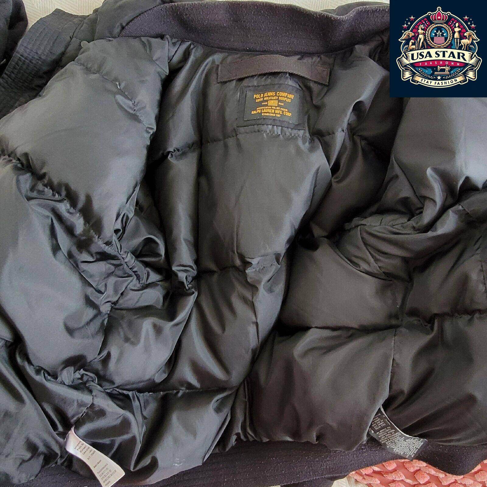Ralph Lauren Military Surplus Jacket L, 80% Duck Down, Detachable Hood, Stylish & Functional - USASTARFASHION