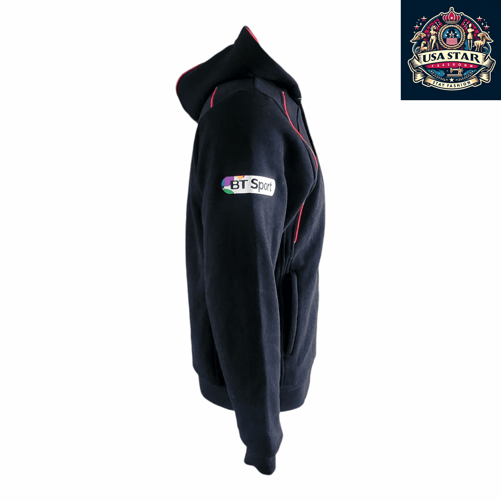 Blk Ospreys Rugby Hoodie - Men's Full Zip, Breathable, Durable Black, Size S - USASTARFASHION