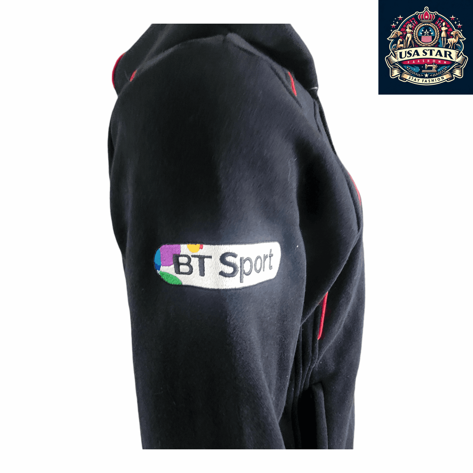 Blk Ospreys Rugby Hoodie - Men's Full Zip, Breathable, Durable Black, Size S - USASTARFASHION