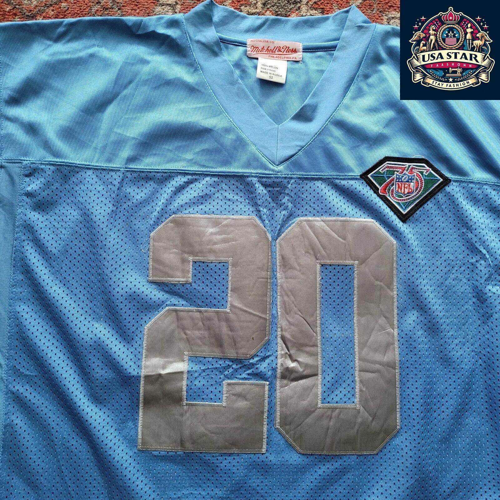 Mitchell & Ness NFL Detroit Lions Barry Sanders Jersey #20 Throwback 1994 Sz 52 XL - USASTARFASHION