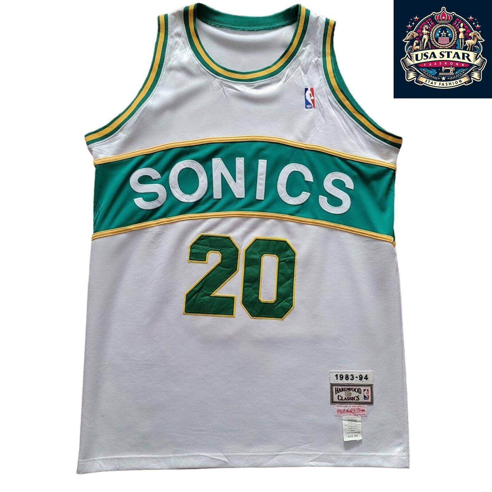Mitchell Ness Gary Payton Jersey 20 Seattle SuperSonics 1983 - 94 Size 54 Made in USA - USASTARFASHION