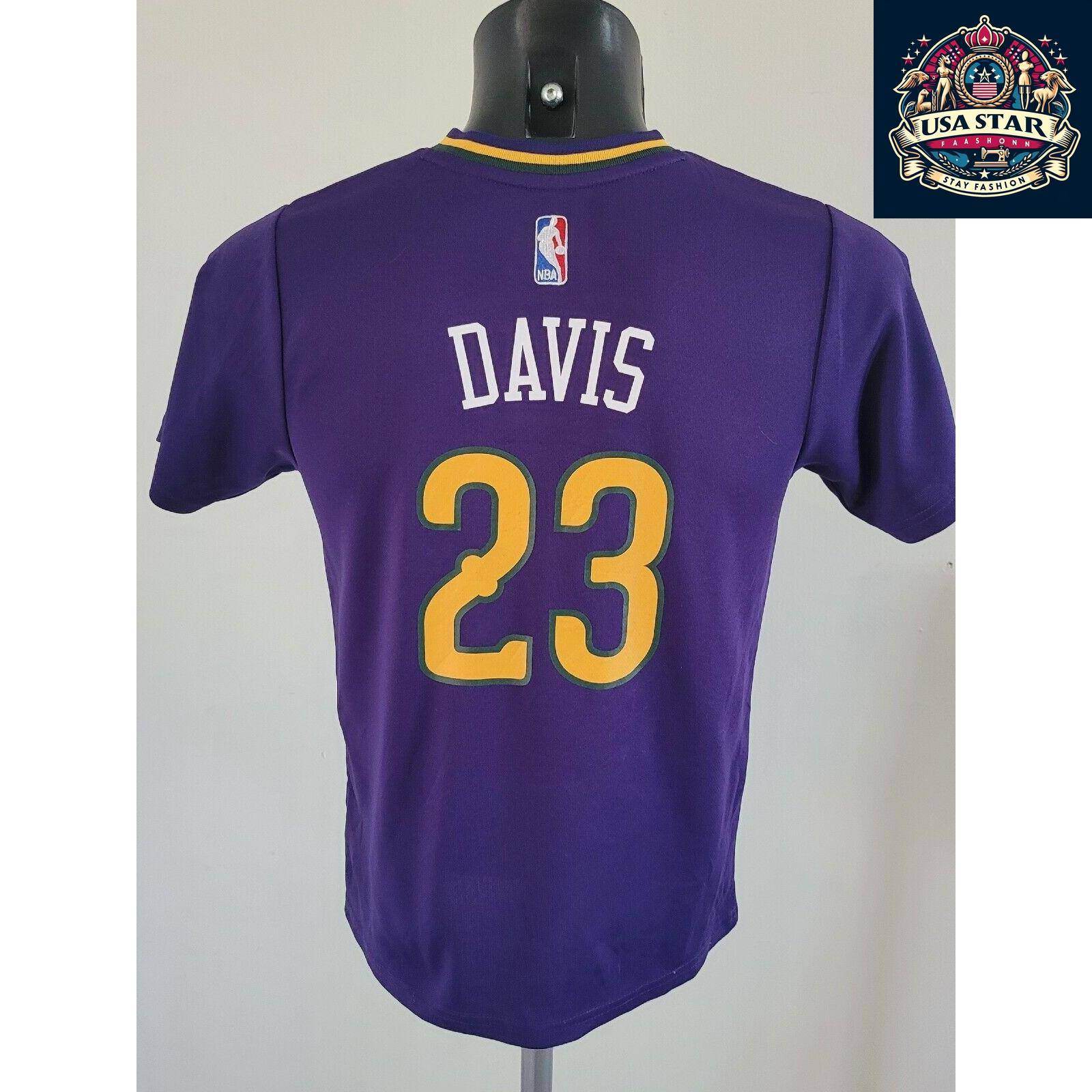 NBA Youth Jersey Medium - Anthony Davis 23 New Orleans Pelicans Jersey in Mardi Gras Colors - USASTARFASHION
