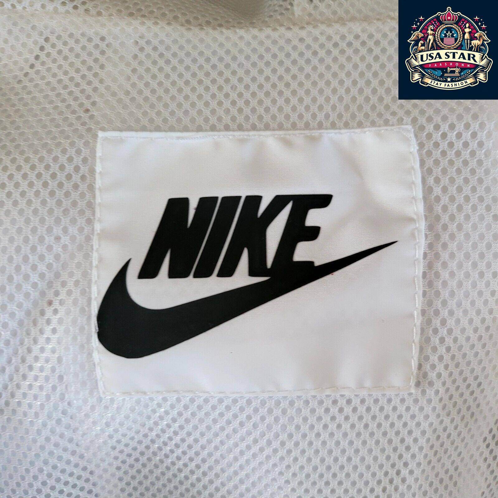 Nike Mighty Ducks Jacket - White Windbreaker Rain Jacket Size S with Iconic Logo and Adjustable Hood - USASTARFASHION