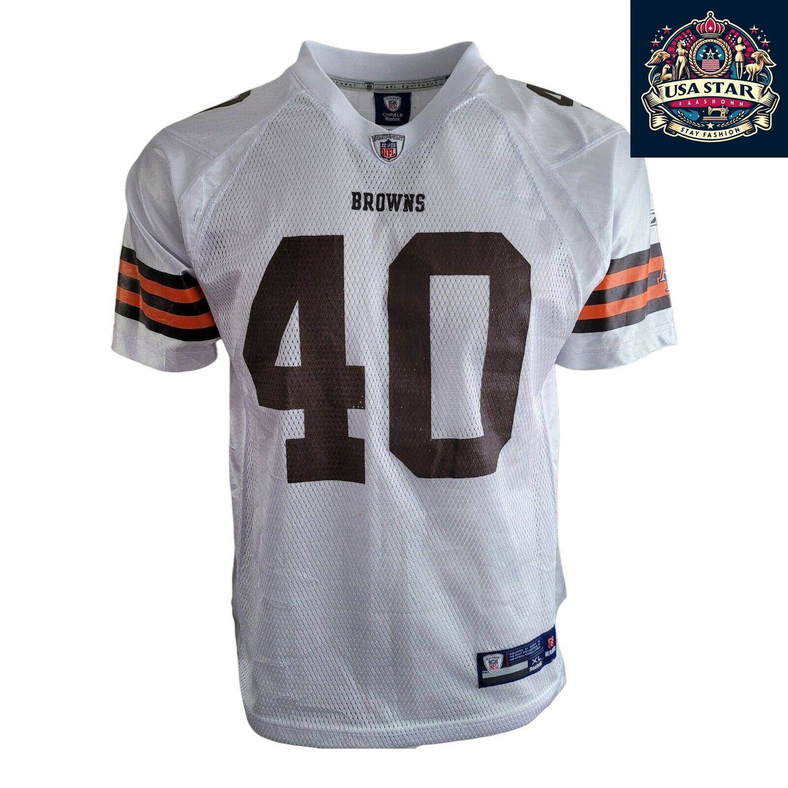 Authentic Cleveland Browns Jersey #40 by Reebok | Youth XL 100% Polyester | Comfortable Fit - USASTARFASHION