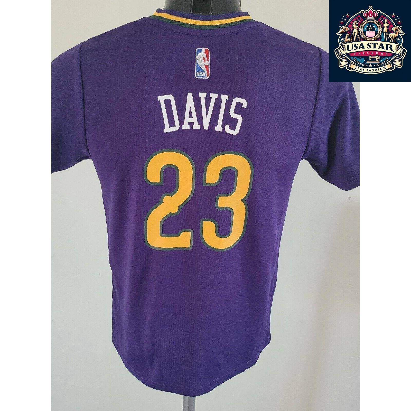 NBA Youth Jersey Medium - Anthony Davis 23 New Orleans Pelicans Jersey in Mardi Gras Colors - USASTARFASHION