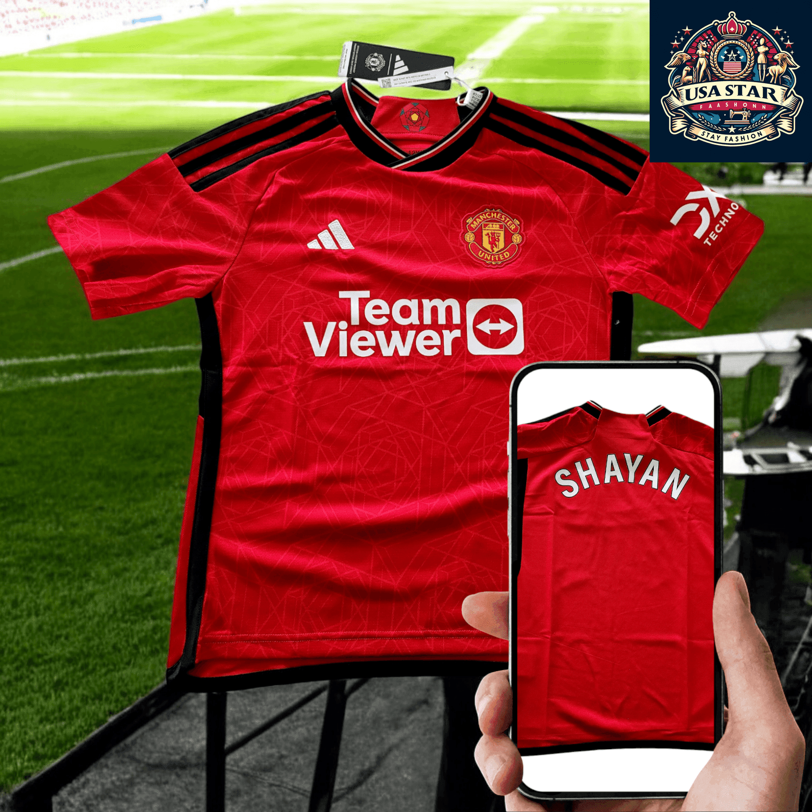 Manchester United Youth Jersey 2023/24, Size 11 - 12Y, Adidas AER Moisture Control Technology - USASTARFASHION