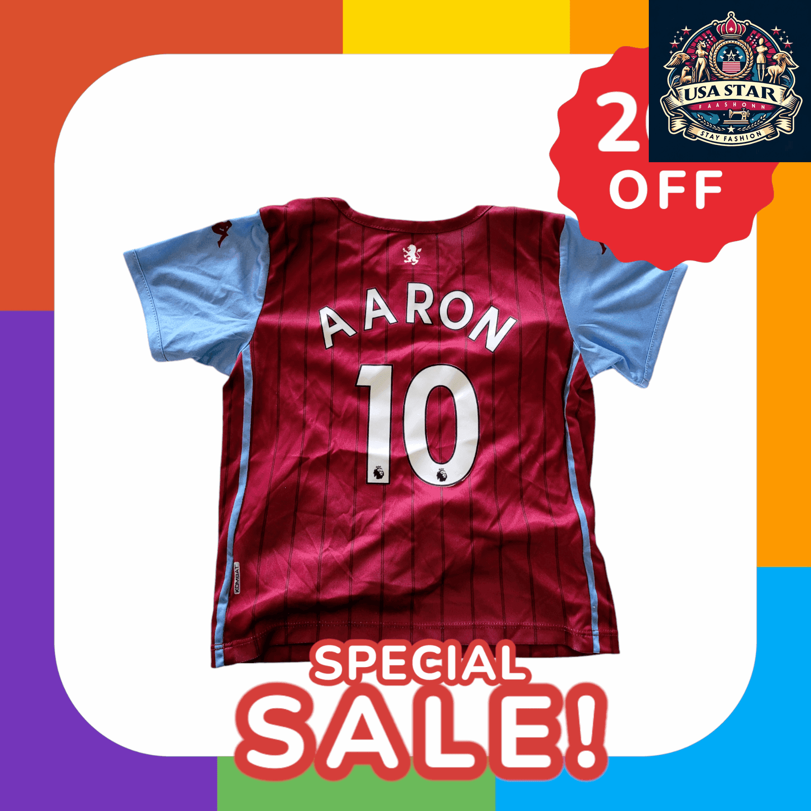 Aston Villa Baby Kit Jersey & Socks Set 18M - Official Aaron 10 2023/24 for Little Fans - USASTARFASHION