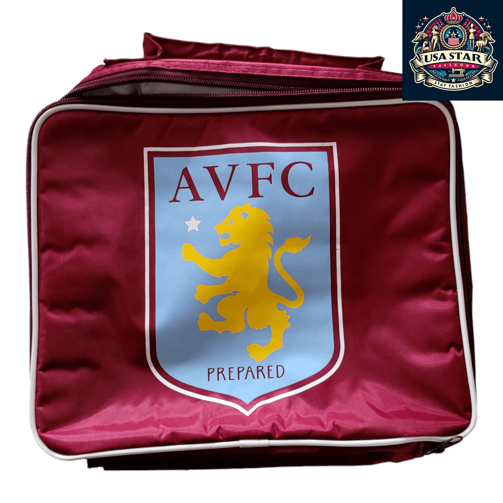 Official Aston Villa Lunch Bag - Maroon with Crest Logo for Fans, EST. 1874 - USASTARFASHION