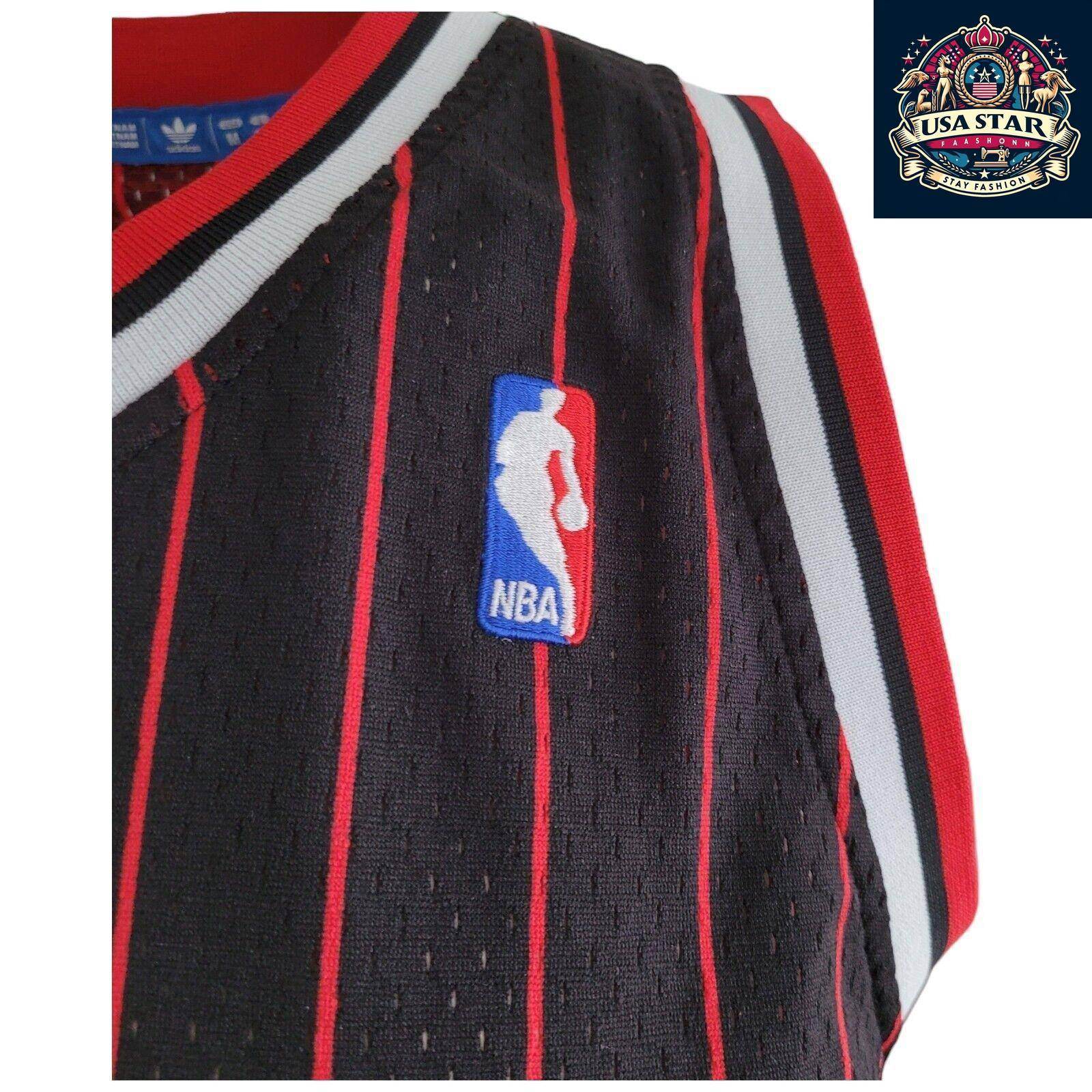 Scottie Pippen 33 Chicago Bulls Jersey - Black Red Pinstripe Vintage M - NBA Apparel - USASTARFASHION