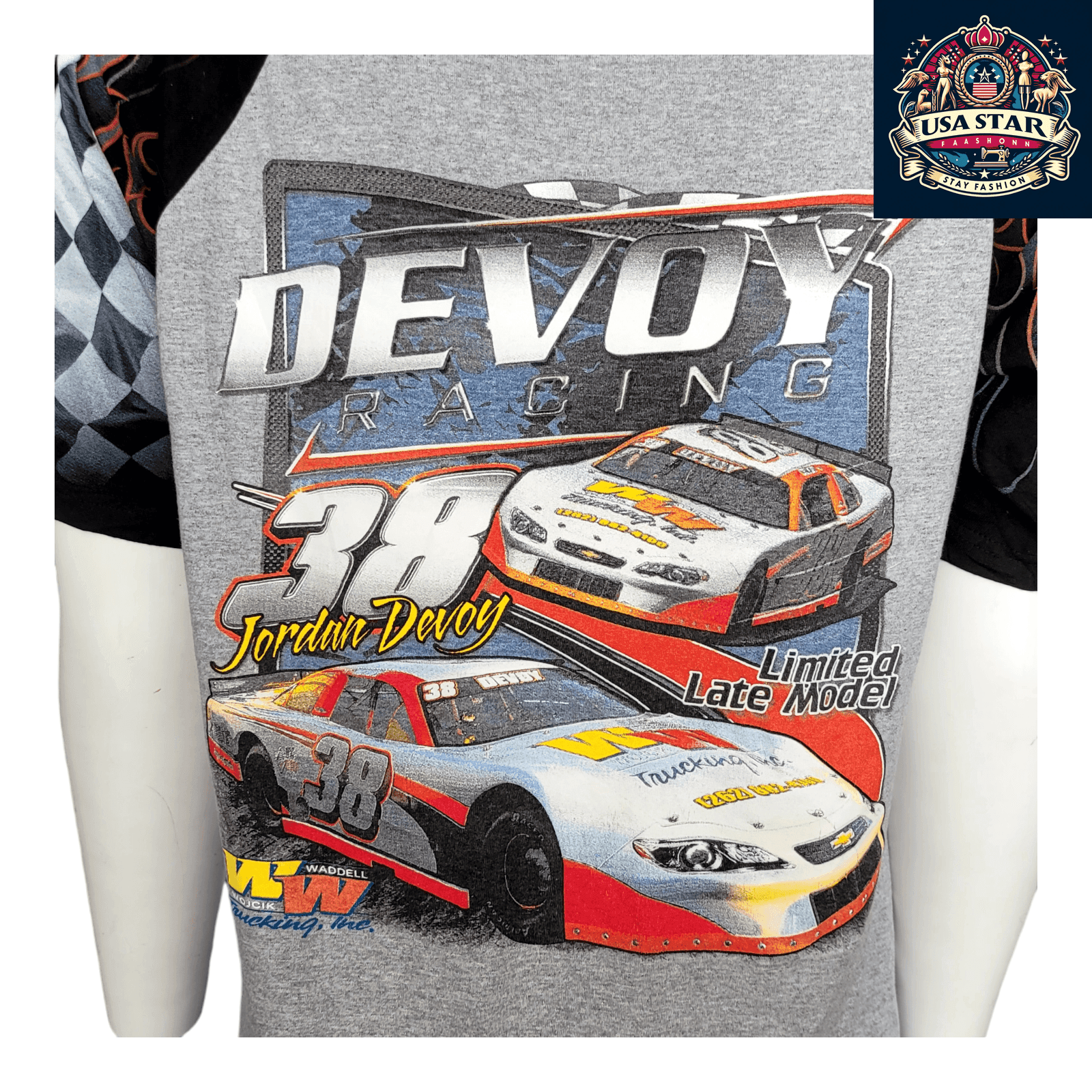 Nescar Racing T-Shirt - 100% Cotton, Durable, Comfortable Fit, Made in USA, Size Large - USASTARFASHION