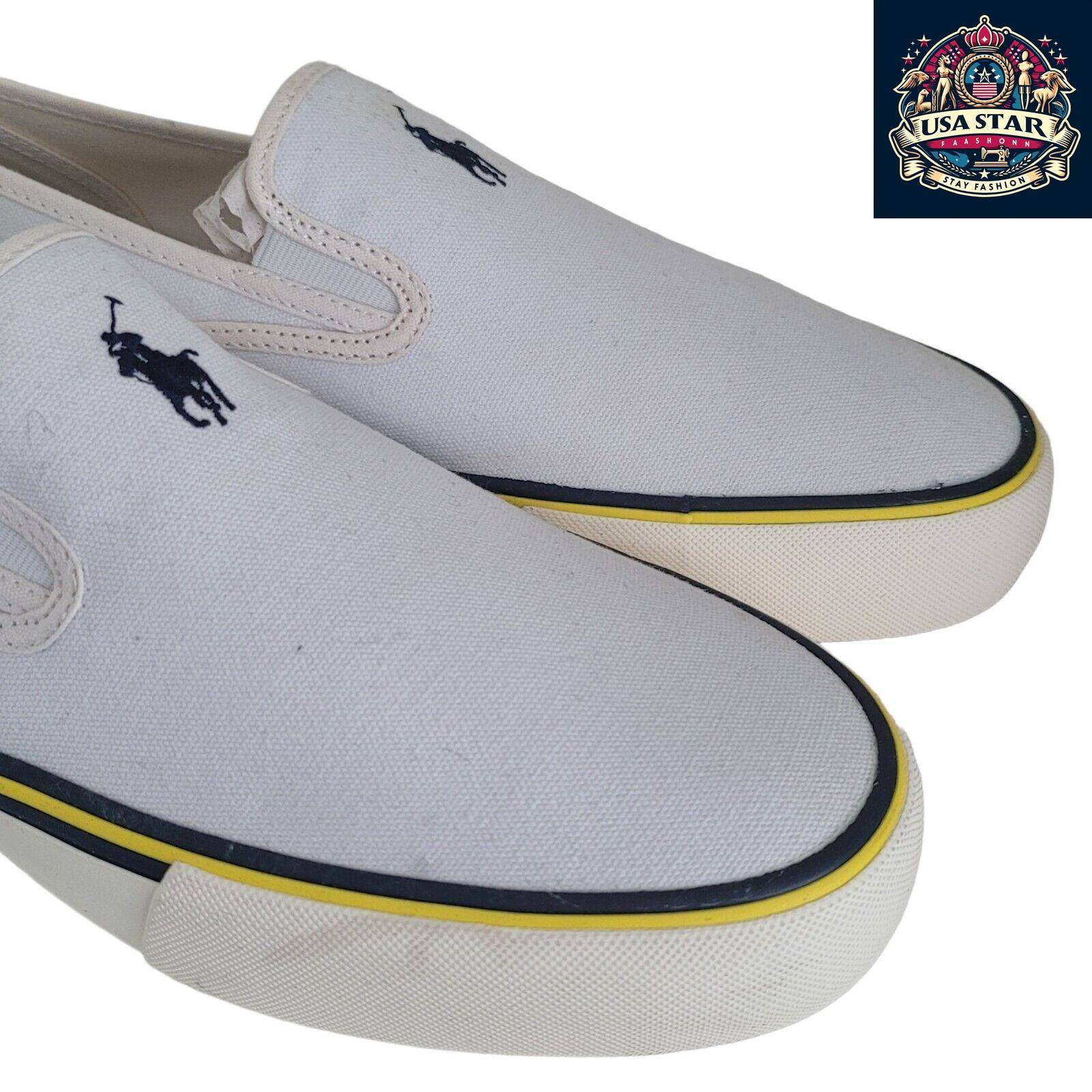 Ralph Lauren Men's Pumps Size 10 UK - Stylish White Sneakers with Comfortable Fit and Versatile Design - USASTARFASHION