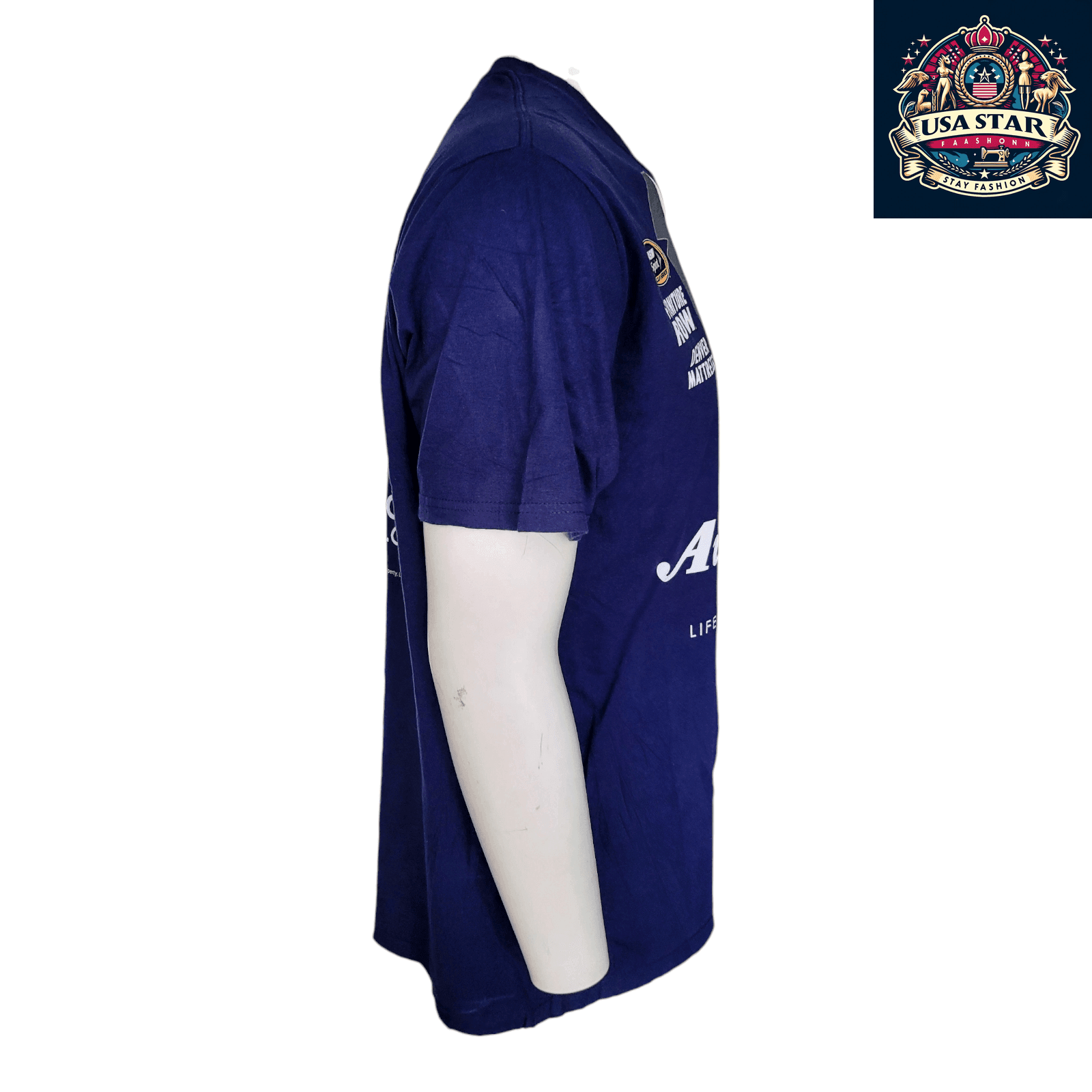 NASCAR T-Shirt for Men by Fanatics, 100% Cotton, Classic Crew Neck, XL, Auto - Owners Insurance Design - USASTARFASHION