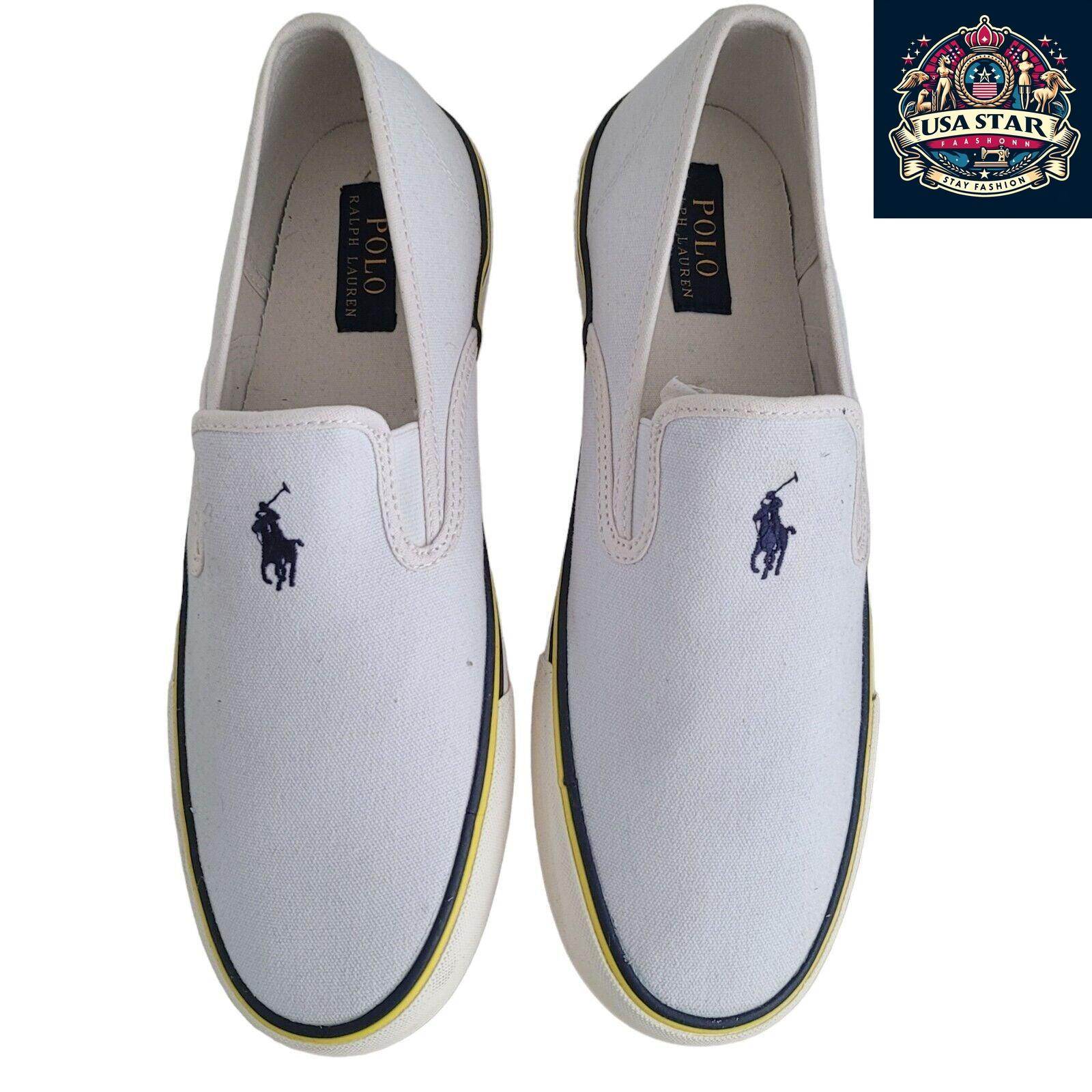 Ralph Lauren Men's Pumps Size 10 UK - Stylish White Sneakers with Comfortable Fit and Versatile Design - USASTARFASHION