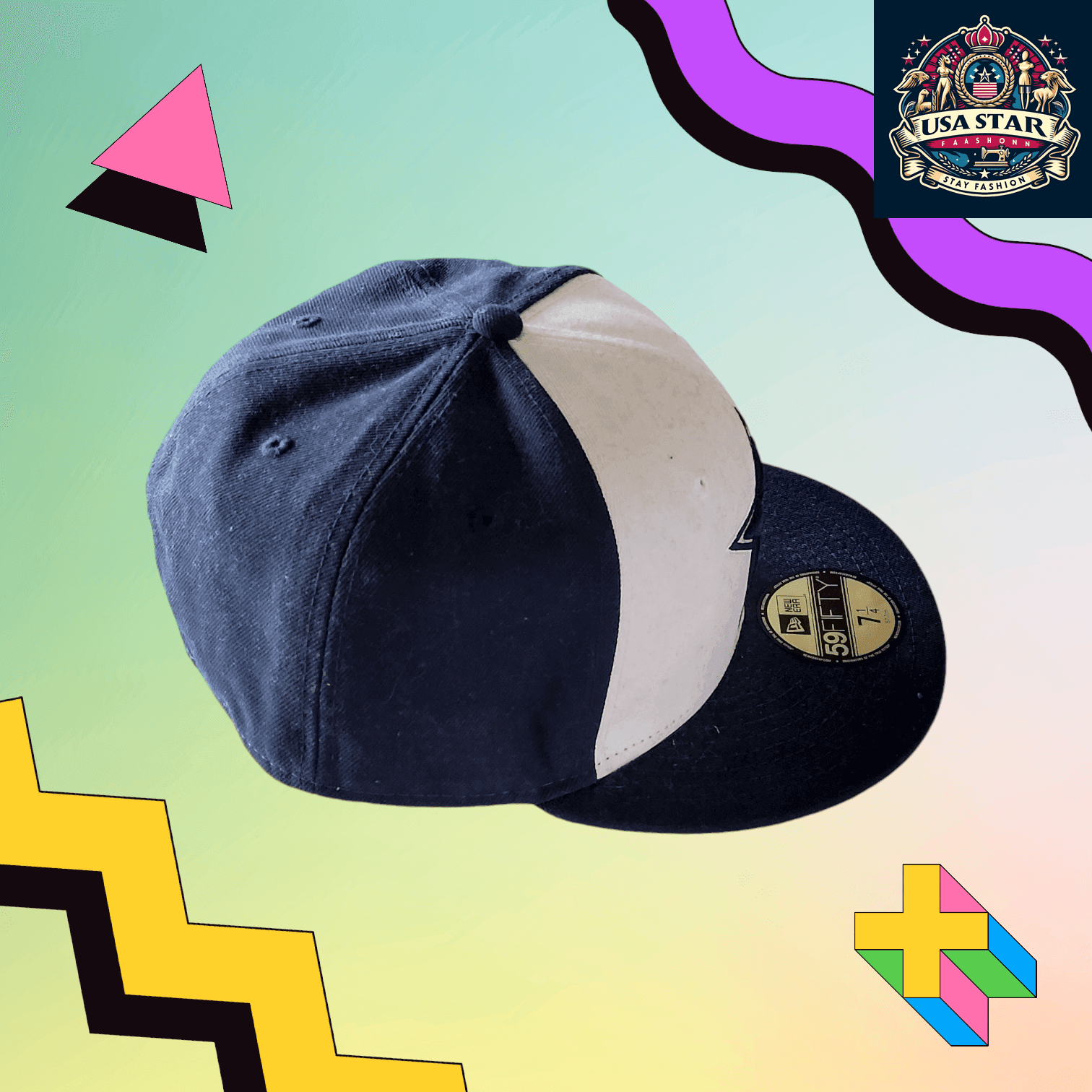 Dallas Cowboys Fitted Cap 59FIFTY Navy Blue/White Size 7 1/4 with Breathable Design - USASTARFASHION