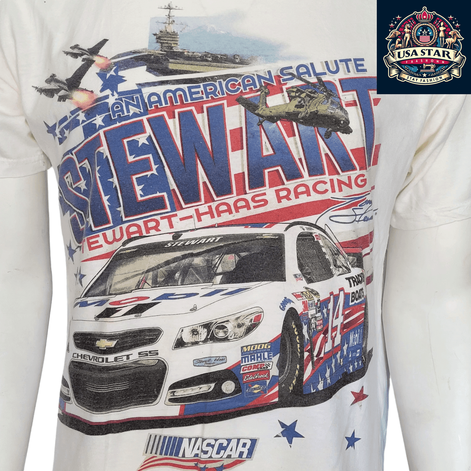 Tony Stewart T-Shirt 14 - Large Comfort Fit, Bold Graphics for NASCAR Fans by Chase Authentics - USASTARFASHION