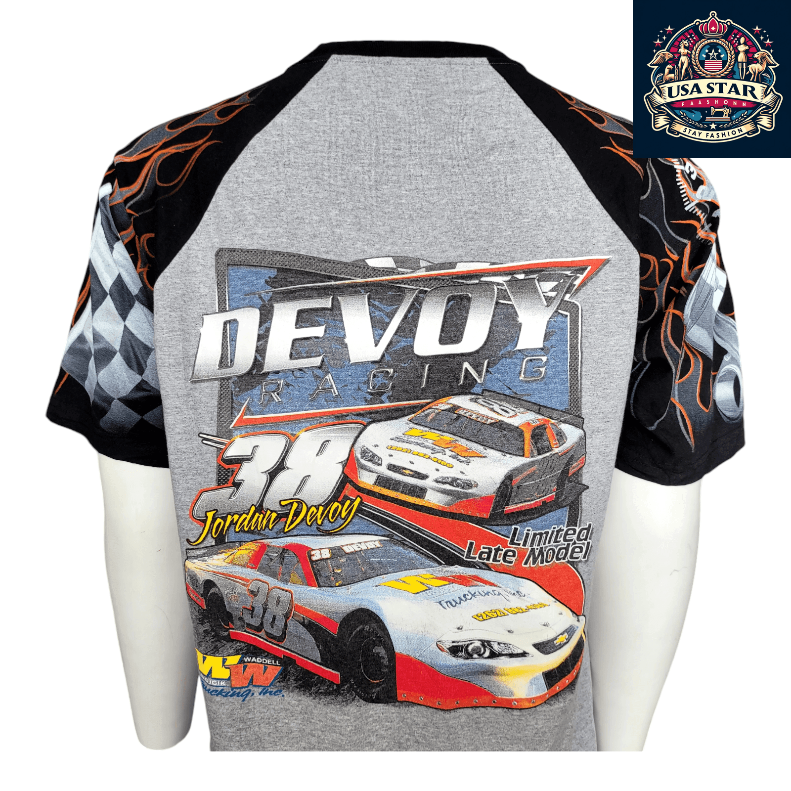 Nescar Racing T-Shirt - 100% Cotton, Durable, Comfortable Fit, Made in USA, Size Large - USASTARFASHION