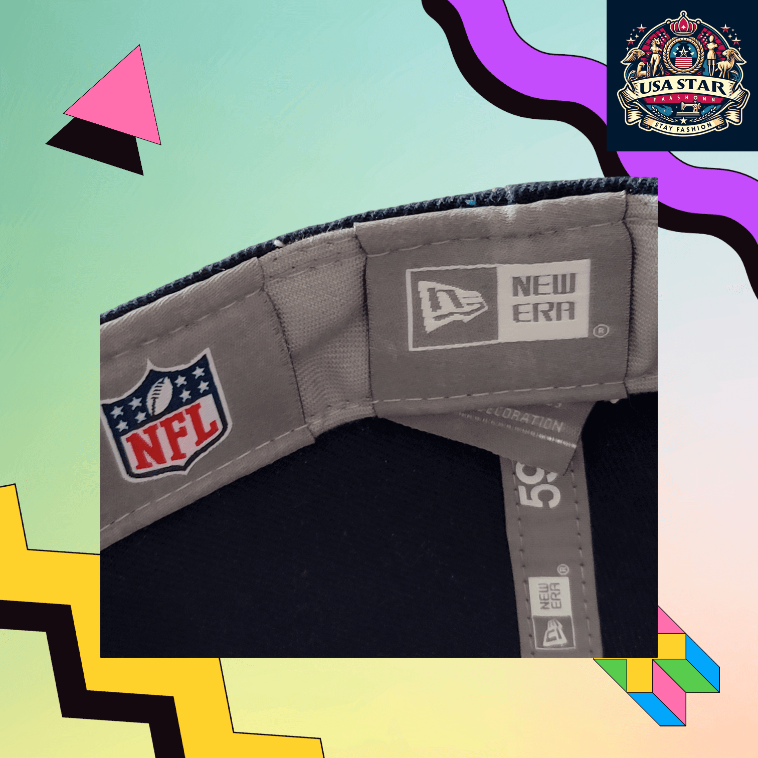 New Era 59FIFTY Fitted Cap Atlanta Braves Cap - Navy Blue 100% Wool, Size 7 1/4, Iconic MLB Style - USASTARFASHION