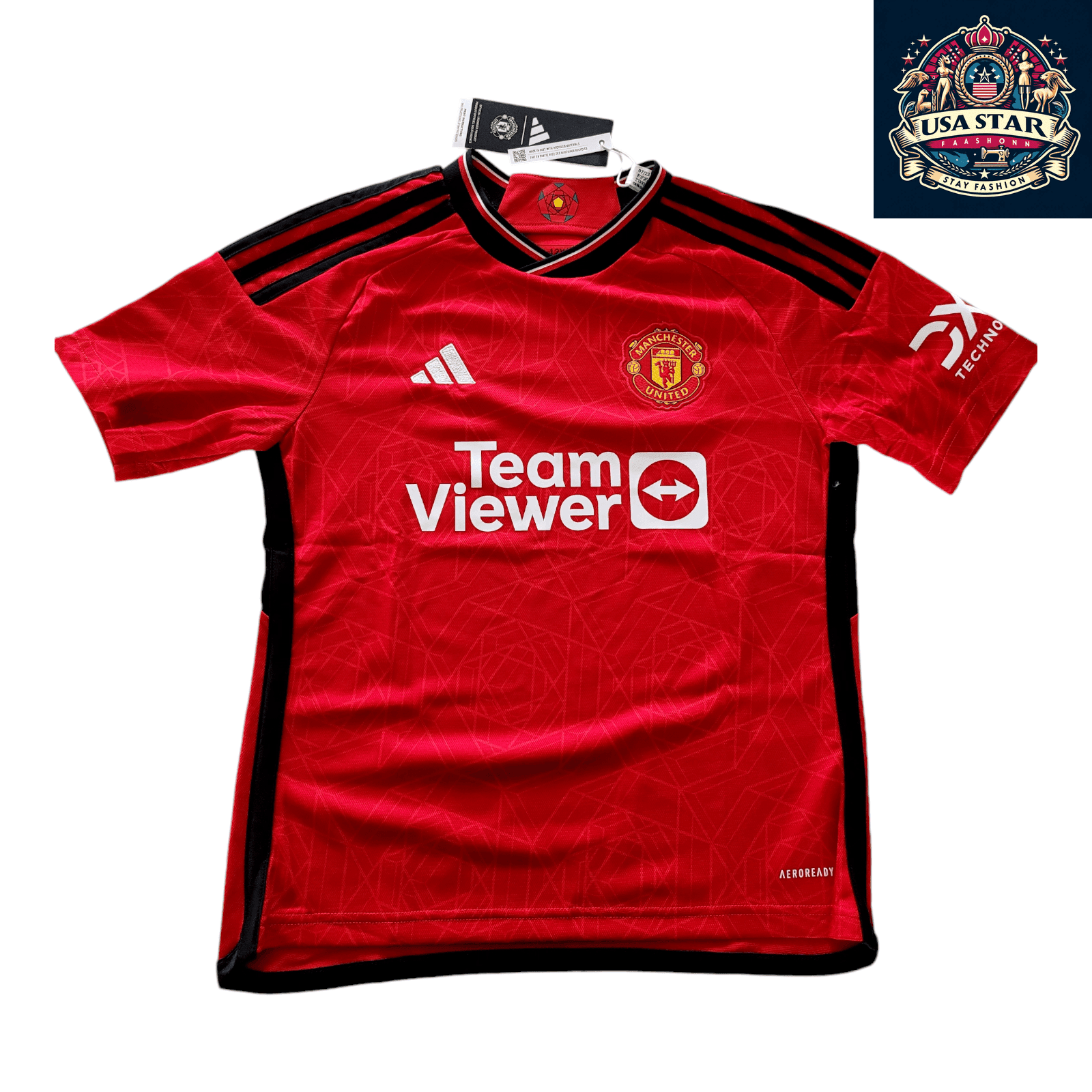 Manchester United Youth Jersey 2023/24, Size 11 - 12Y, Adidas AER Moisture Control Technology - USASTARFASHION