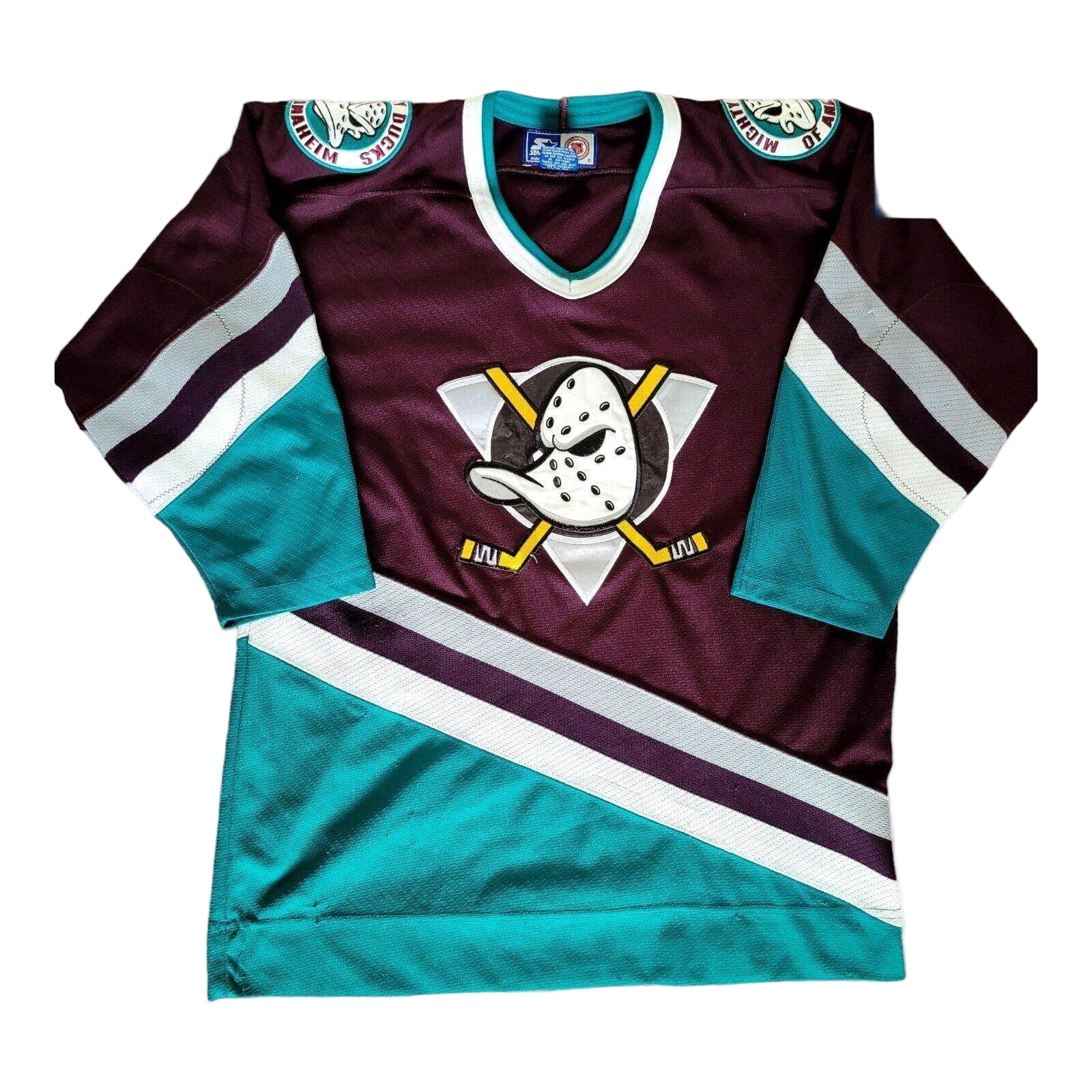 NFL Starter Mighty Ducks Hockey Jersey in Maroon for Youth L/XL - Comfortable, Stylish, Durable Design - USASTARFASHION