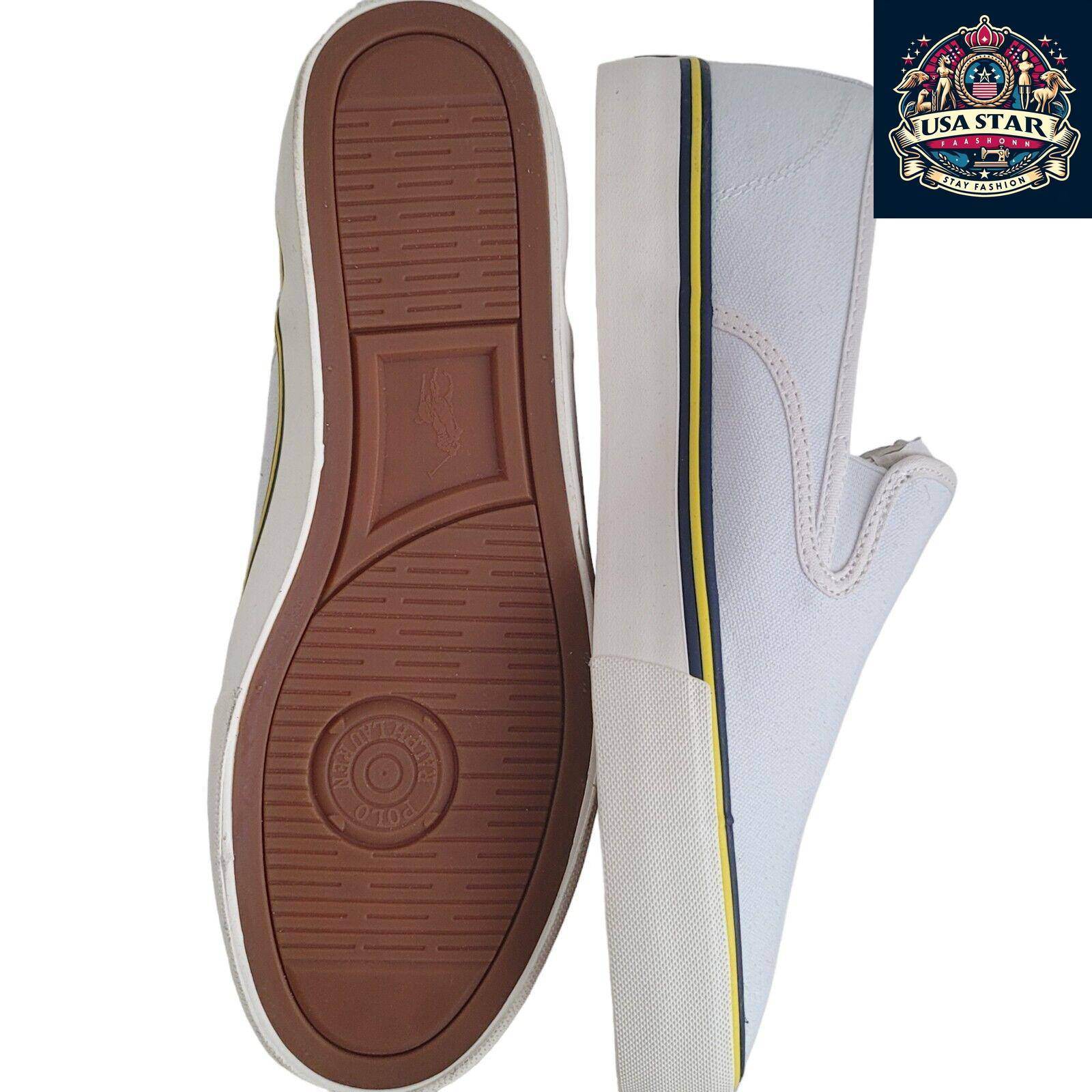 Ralph Lauren Men's Pumps Size 10 UK - Stylish White Sneakers with Comfortable Fit and Versatile Design - USASTARFASHION