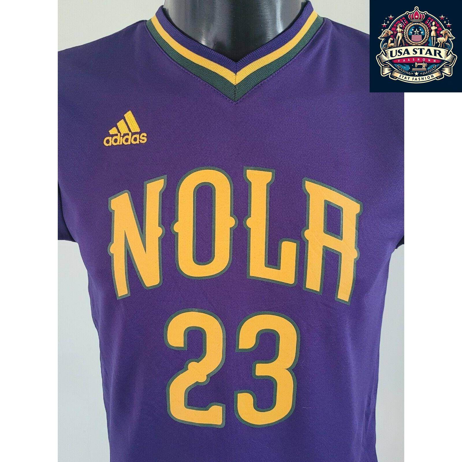 NBA Youth Jersey Medium - Anthony Davis 23 New Orleans Pelicans Jersey in Mardi Gras Colors - USASTARFASHION