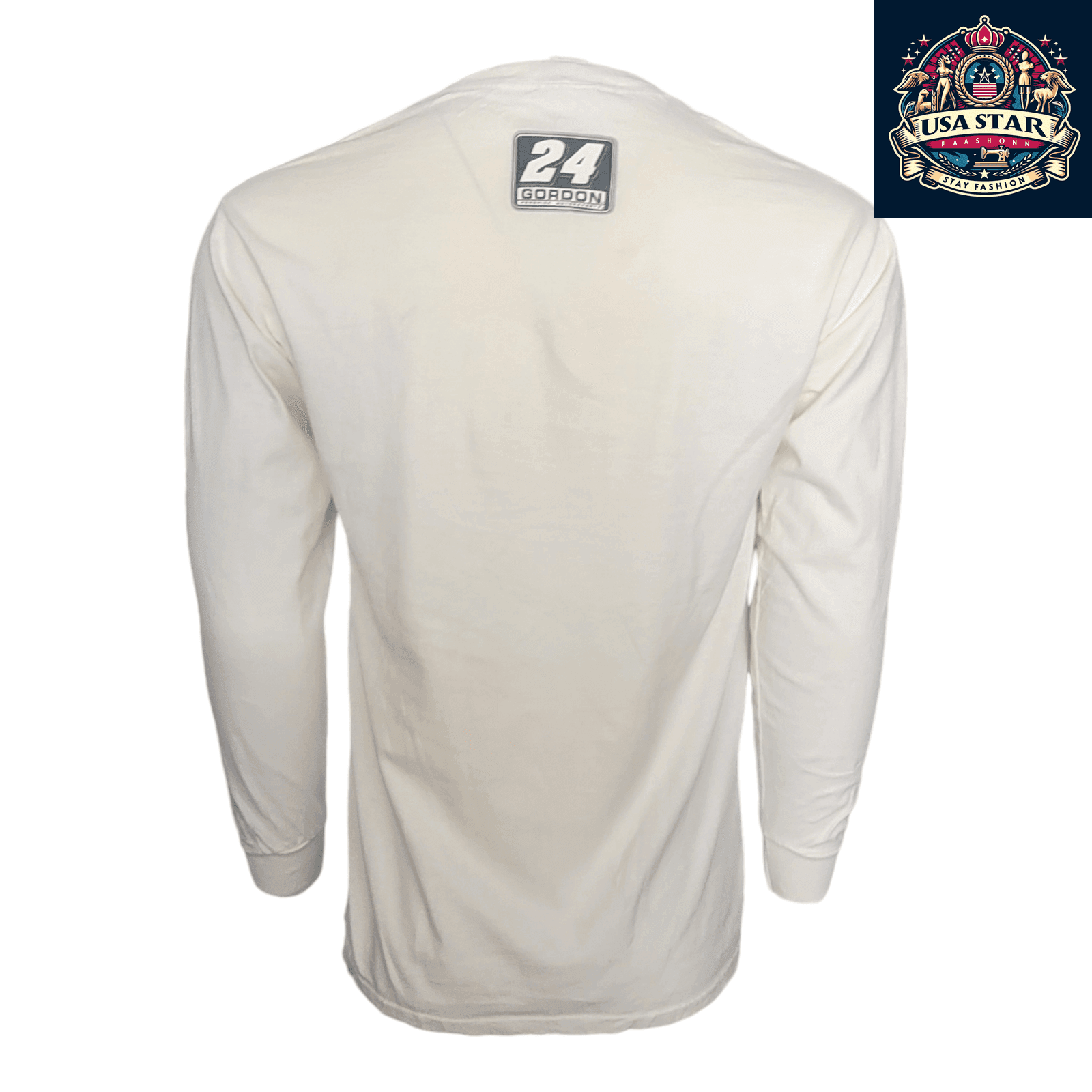 Jeff Gordon 24 Long Sleeve NASCAR T-Shirt, Men's Large, Navy Blue Cotton, Stylish & Comfortable - USASTARFASHION