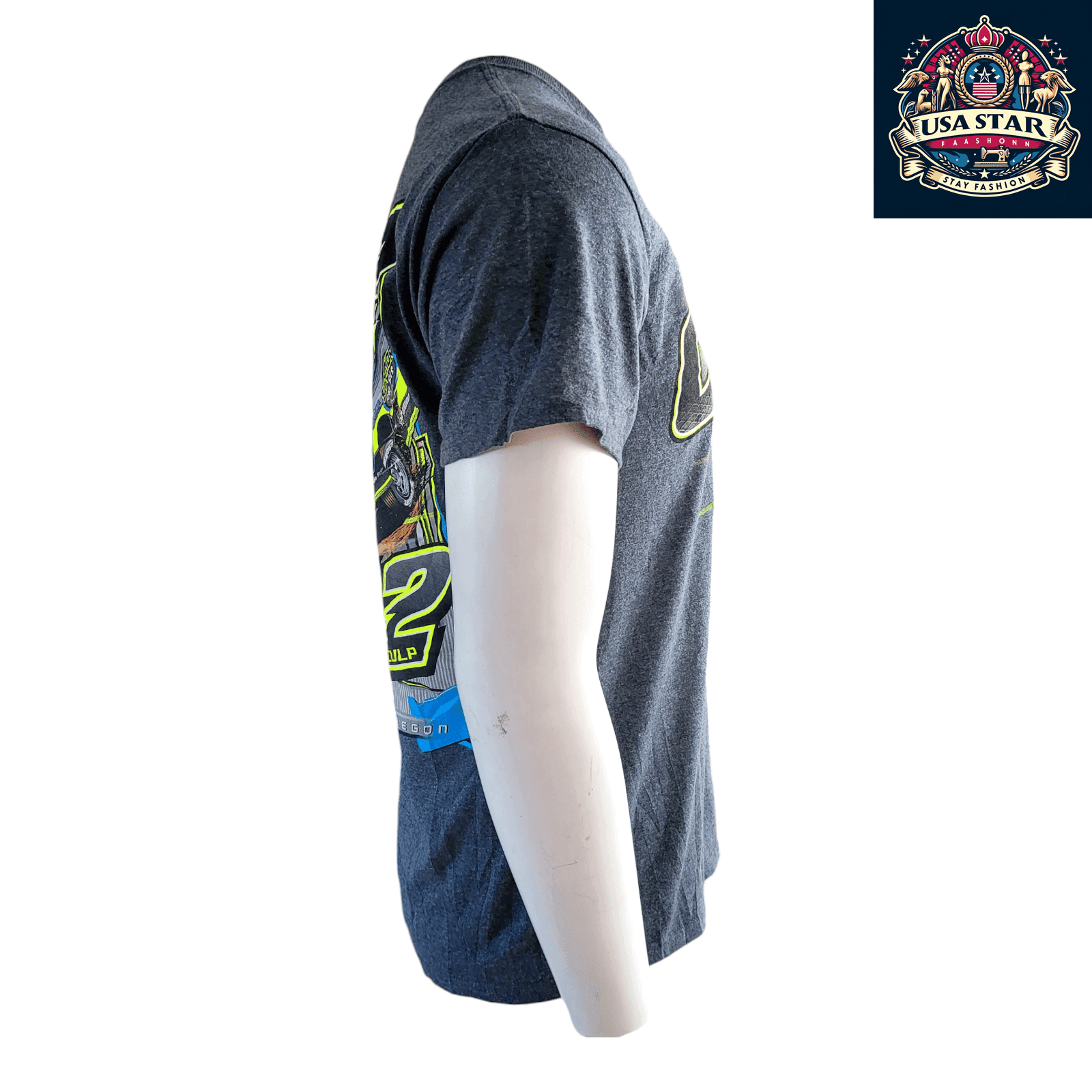 Paul Culp Racing T-Shirt 42 Graphic Tee in Dark Gray, Gildan Fabric, Casual Motorsports Wear, Medium - USASTARFASHION