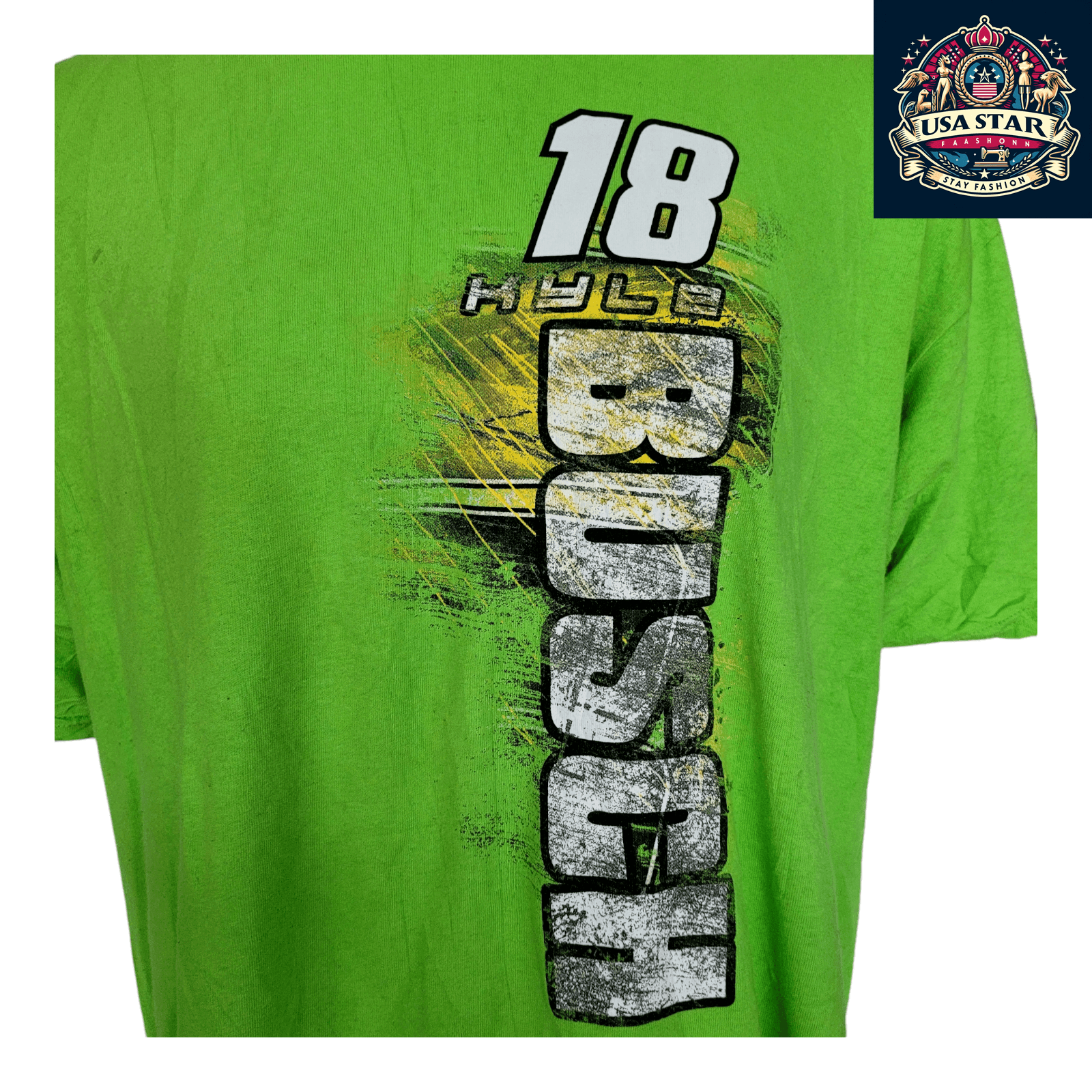 Kyle Busch T-Shirt 18 M&M's Vintage Racing Tee 3XL Green Joe Gibbs Racing Fan Style - USASTARFASHION
