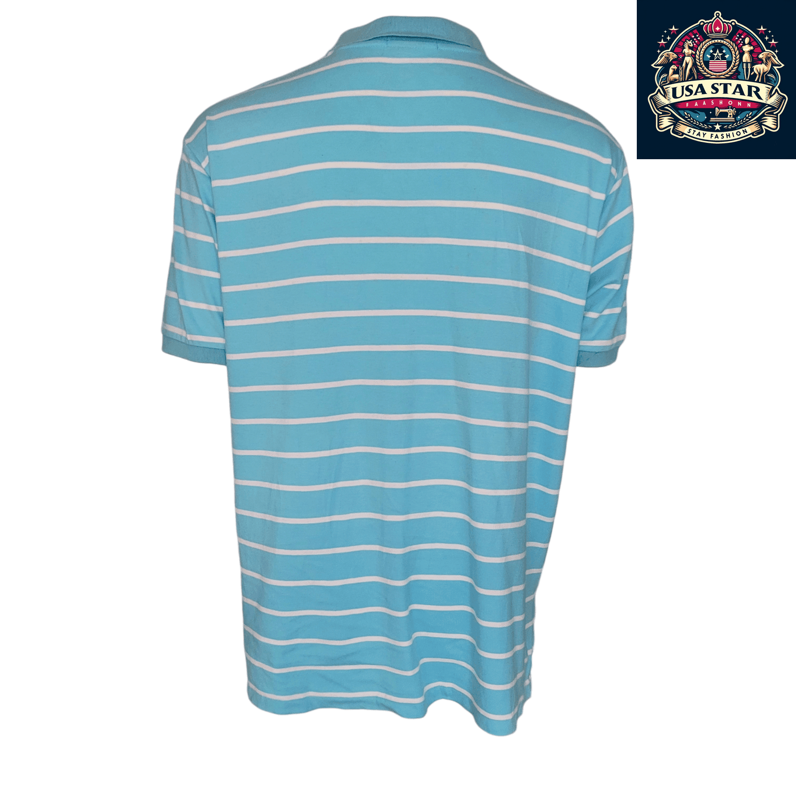 Polo Ralph Lauren Men's Shirt XL Aqua Striped 100% Cotton Classic Fit for Timeless Style - USASTARFASHION
